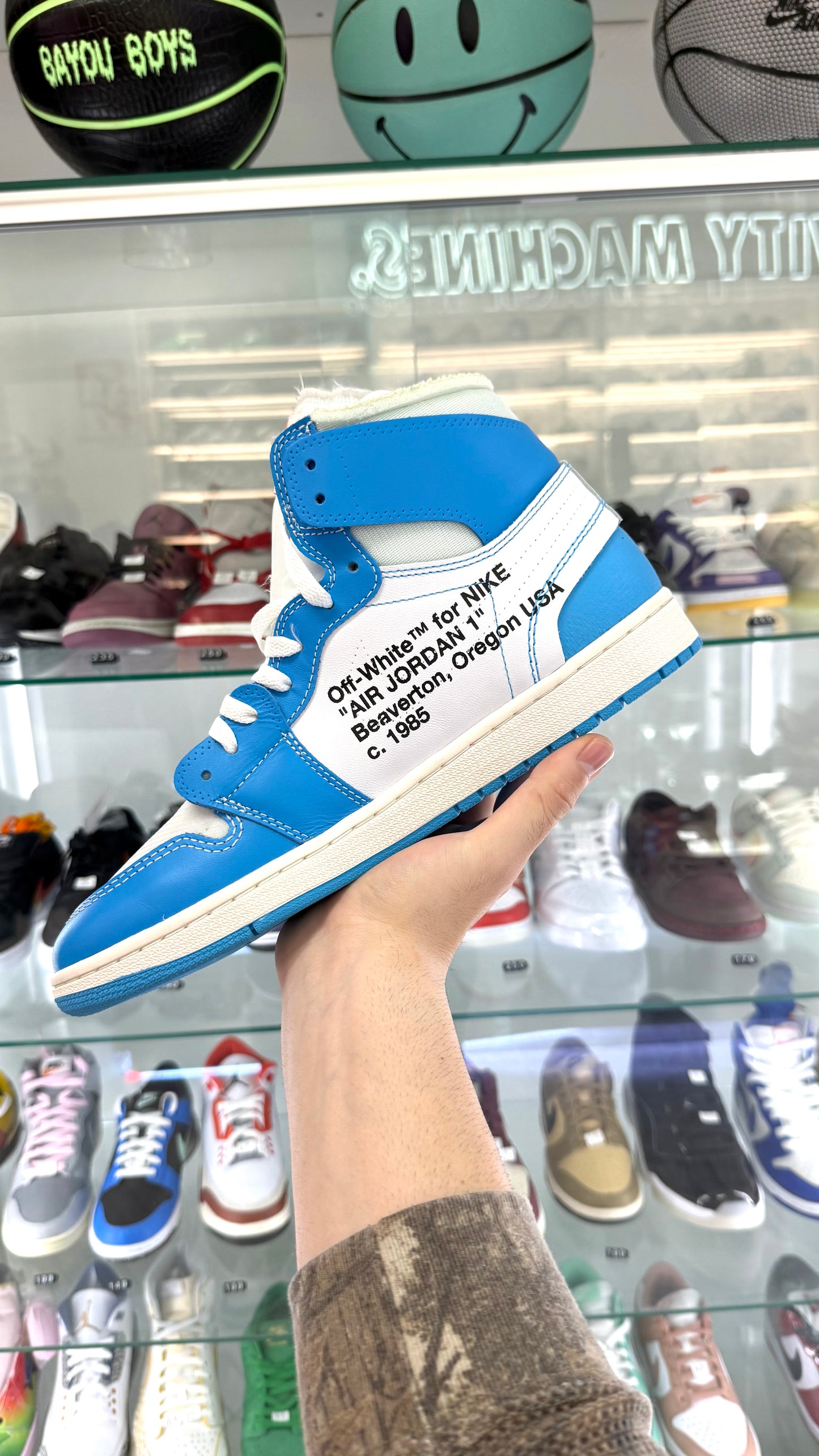 Jordan 1 Retro High Off-White University Blue AQ0818-148 Mens Size 11.5
