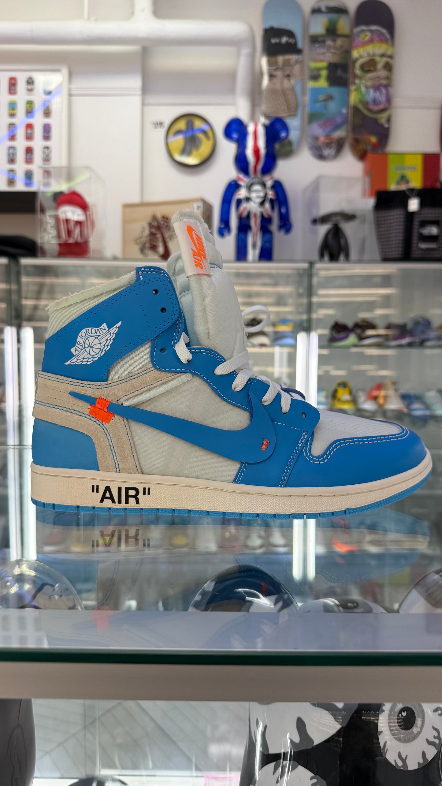 Jordan 1 Retro High Off-White University Blue AQ0818-148 Mens Size 11.5