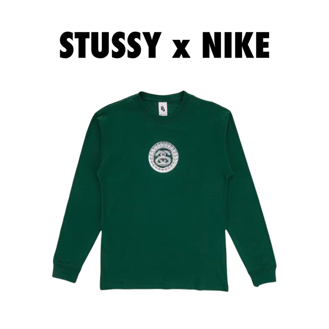 Nike x Stussy SS Link L/S T-shirt Green – Drexlers Nike x Stussy SS Link L/S T-shirt Green – Drexlers