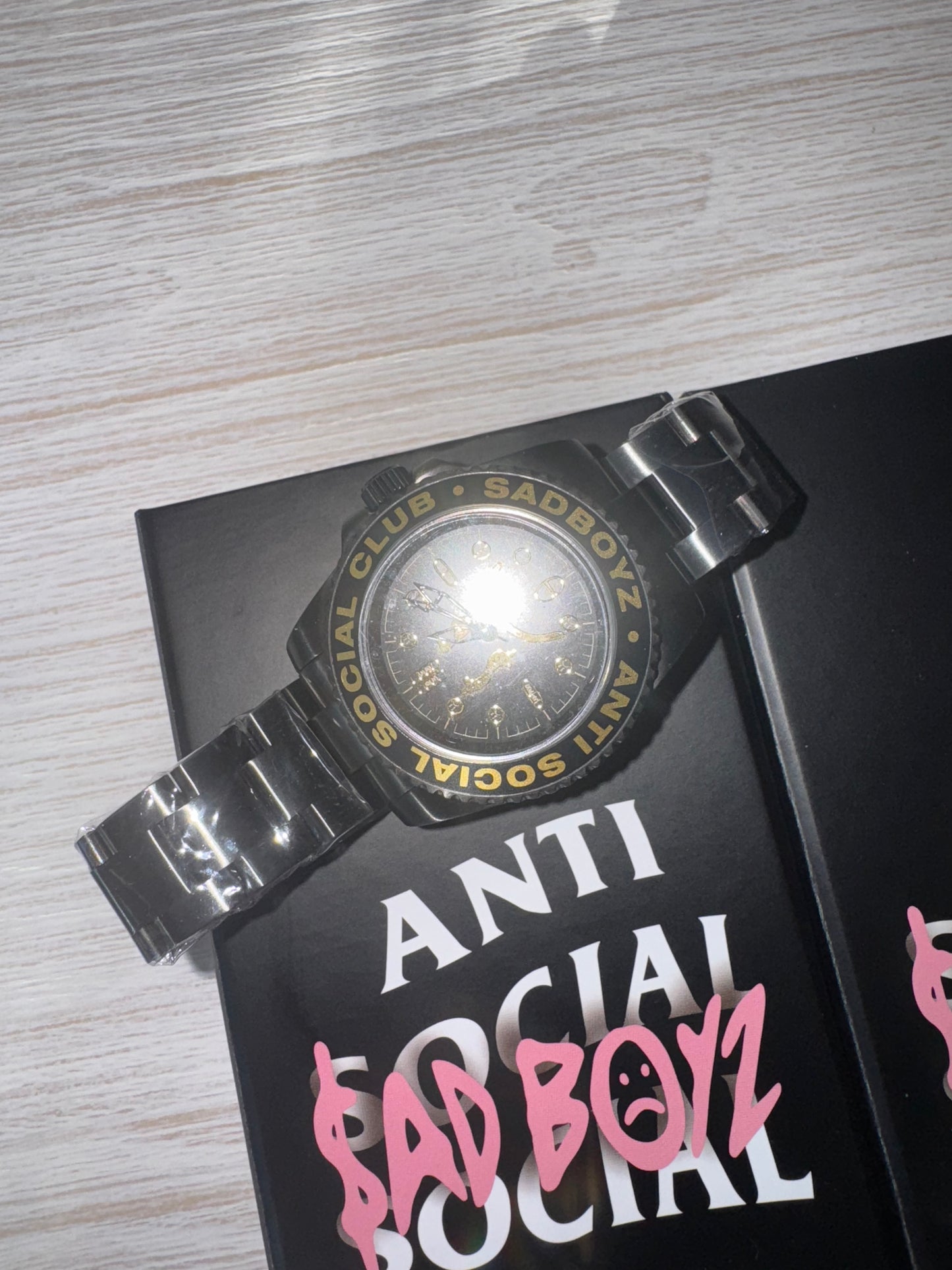 Anti Social Social club ASSC X SADBOYZ Watch Rare 1/150 Black