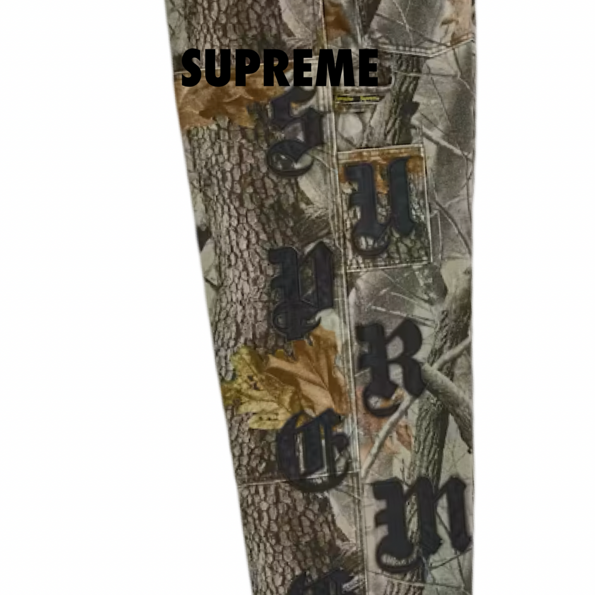 Supreme Leather Applique Double Knee Painter Pant Realtree Hardwoods Camo