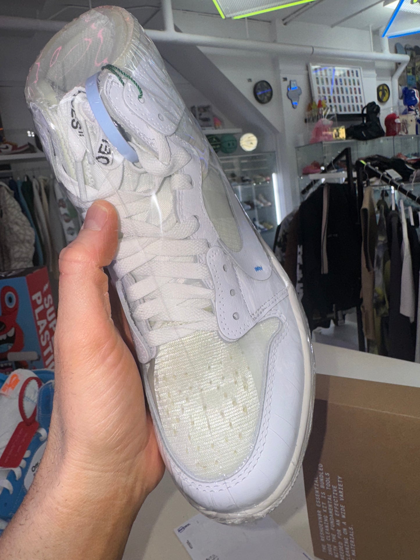 OFF-WHITE x Air Jordan 1 High Euro Retro OG White AQ8296-100 US 7y