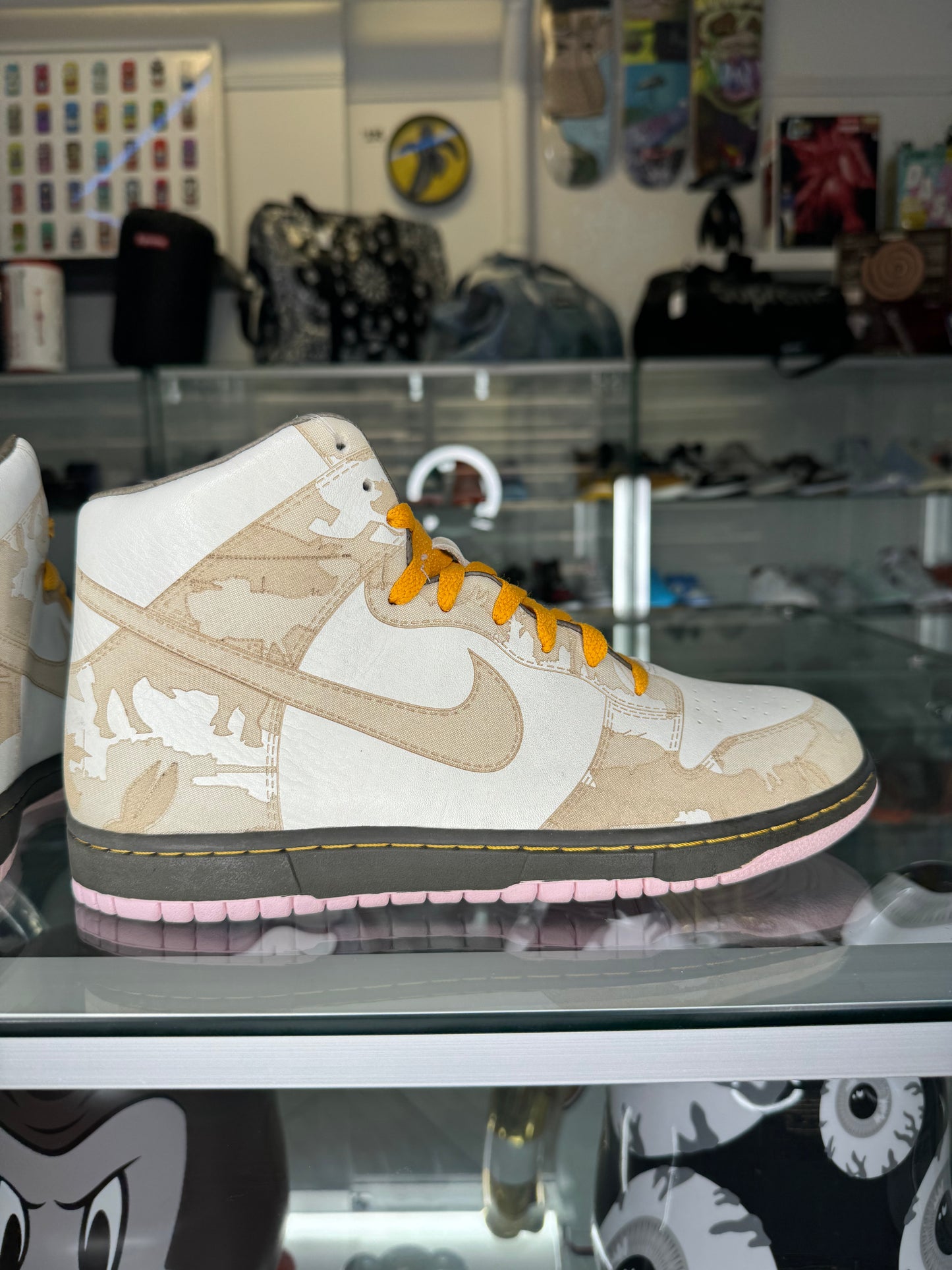 Nike Dunk High 1 Piece White Khaki Pink Ice