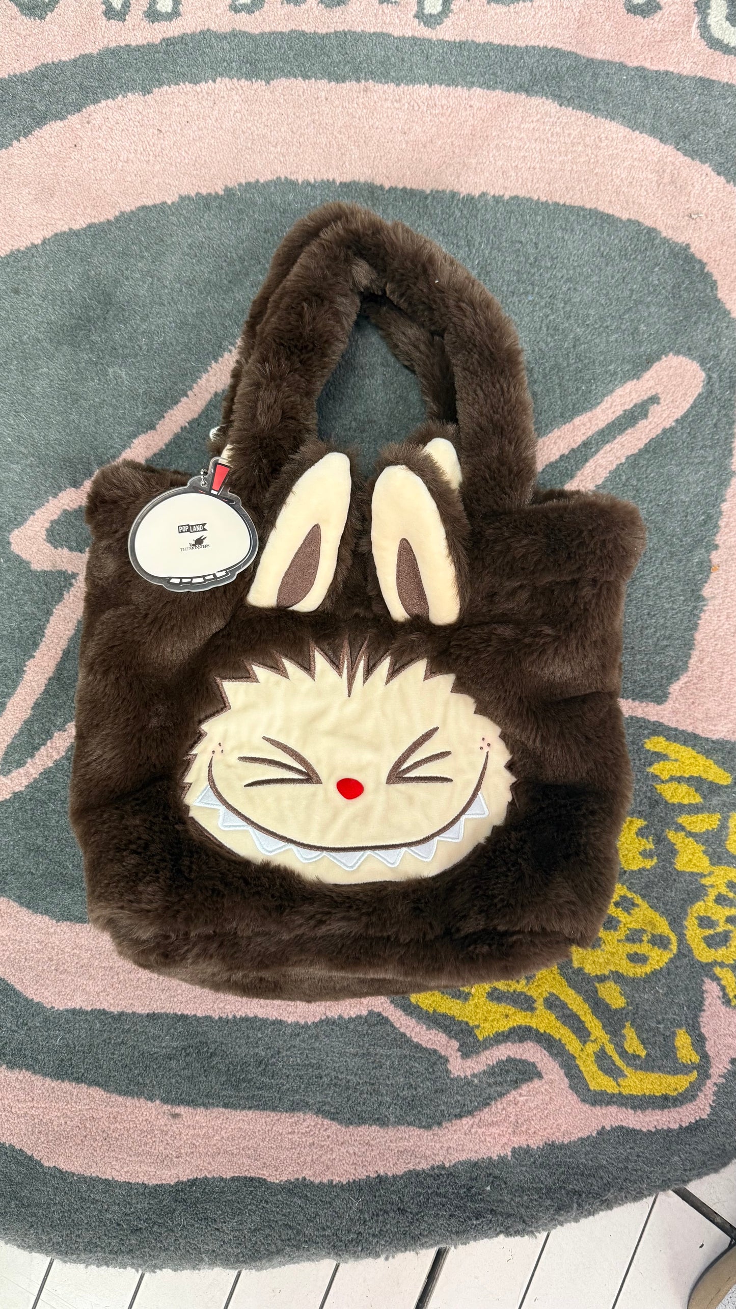 Pop Mart The Monsters Labubu Classic Bag Series Reversible Plush Bag Brown