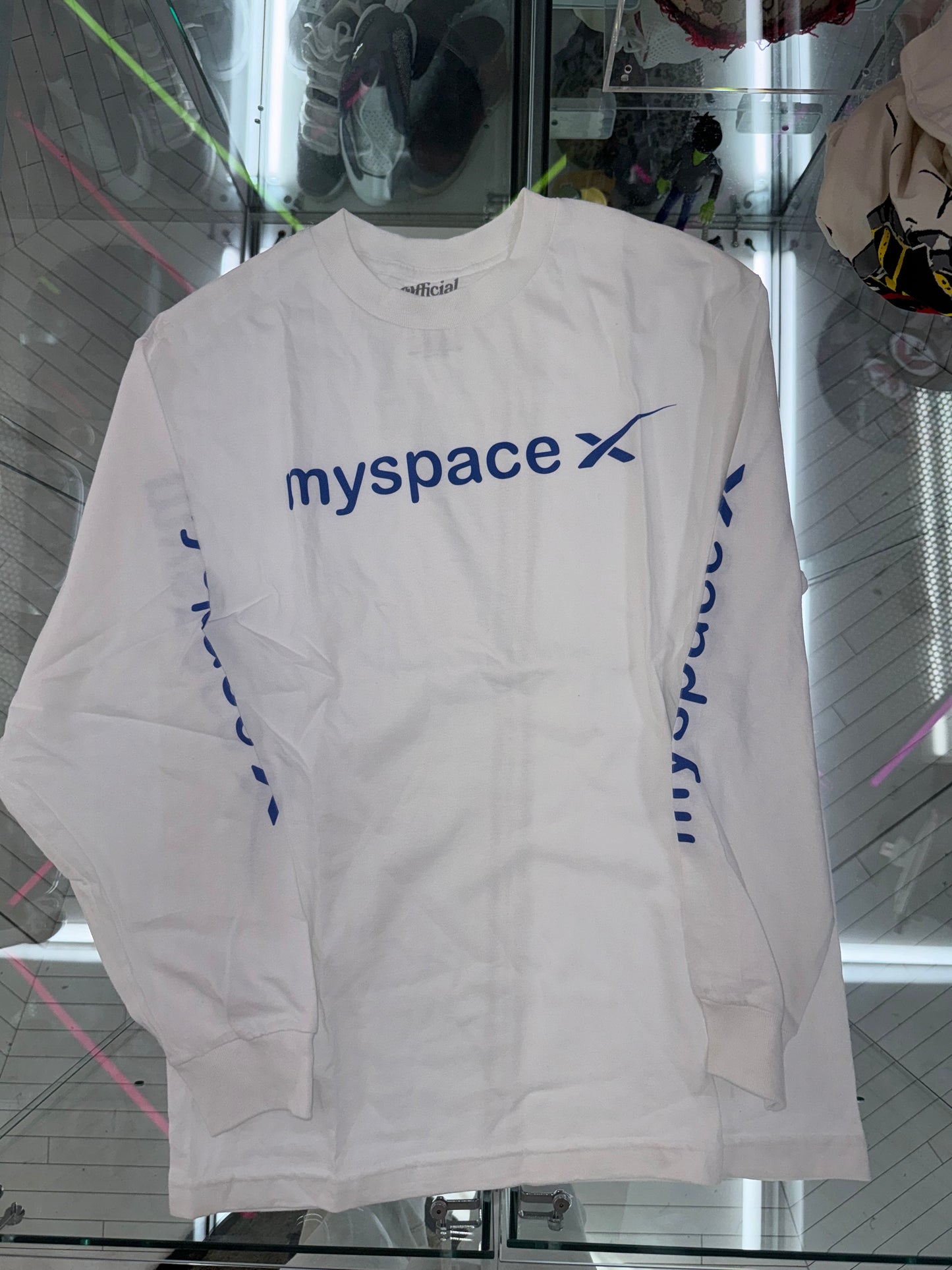 OB Myspacex tee A Place For Friends white long sleeve (myspace space x )