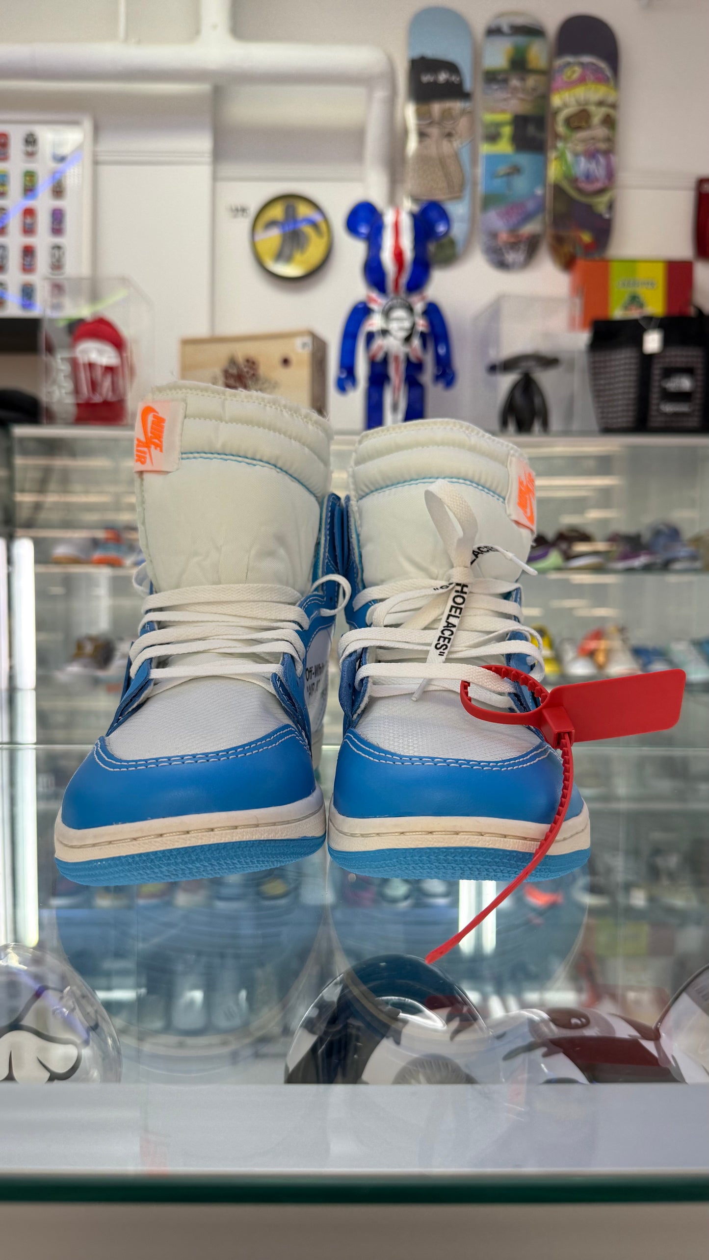 Jordan 1 Retro High Off-White University Blue AQ0818-148 Mens Size 11.5