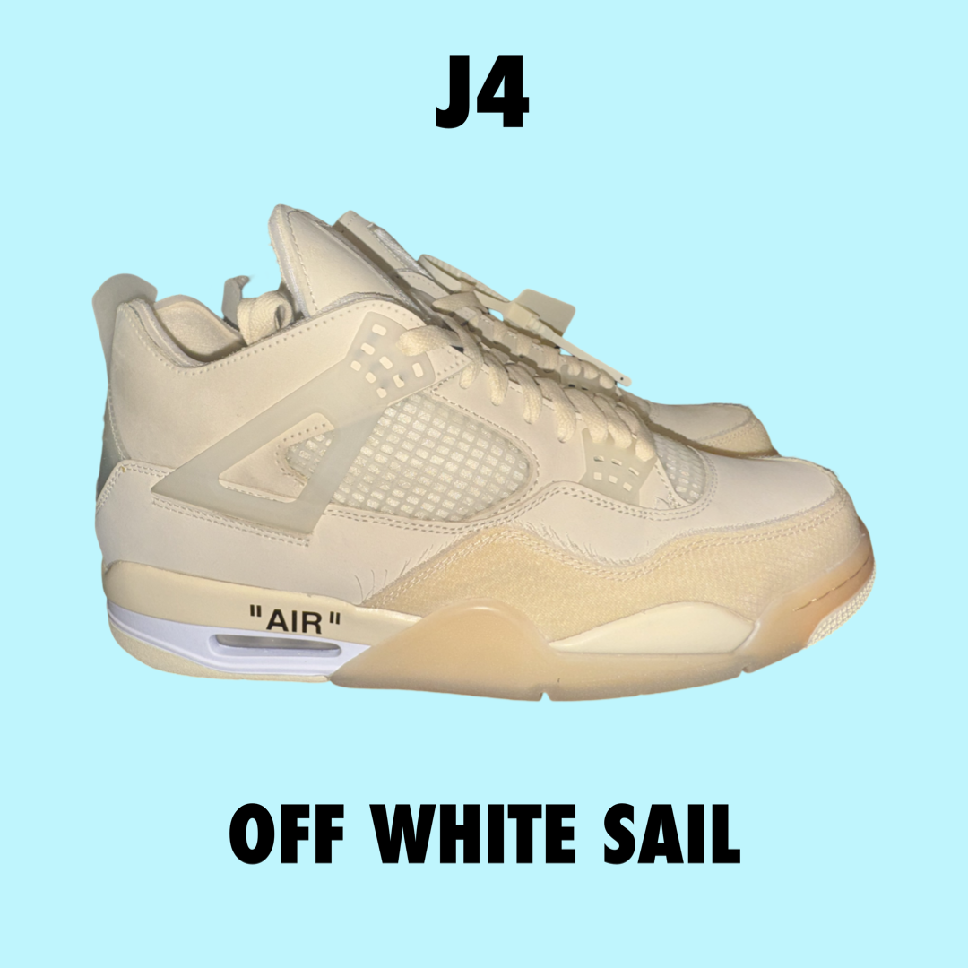 Jordan 4 Retro
Off-White Sail Women’s 13W men’s 11.5