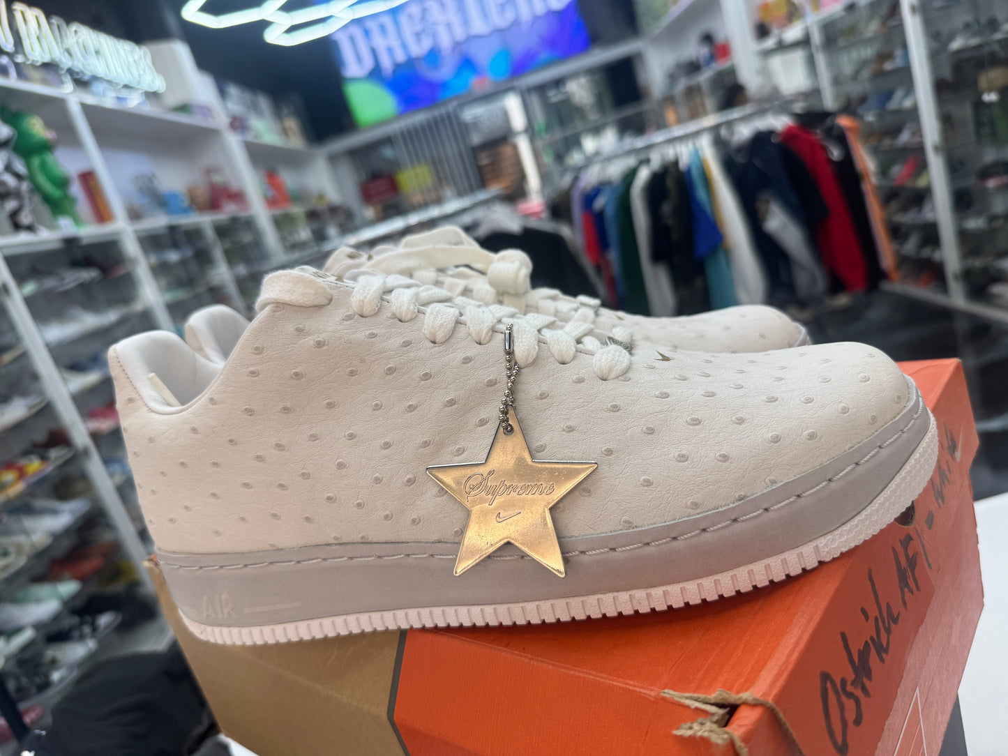 2006 NIKE AIR FORCE 1 SUPREME LOW OSTRICH OnePiece WHITE rare