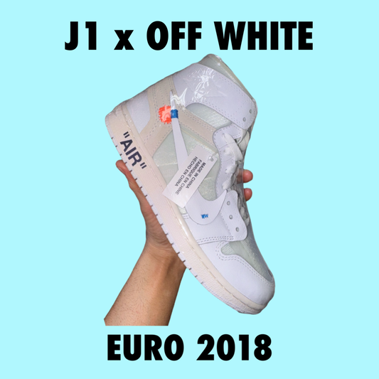 OFF-WHITE x Air Jordan 1 High Euro Retro OG White AQ8296-100 US 7y