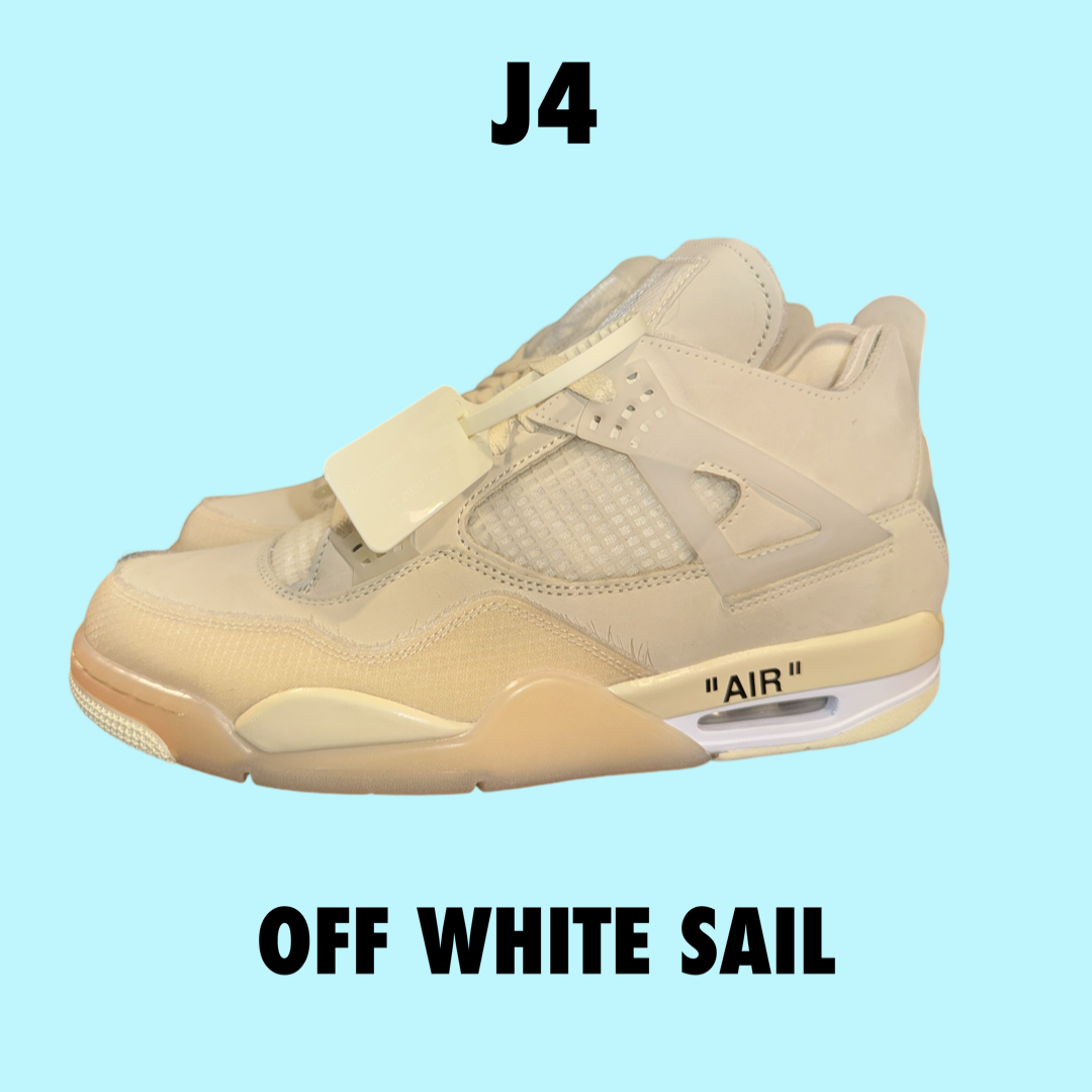 Jordan 4 Retro
Off-White Sail Women’s 13W men’s 11.5
