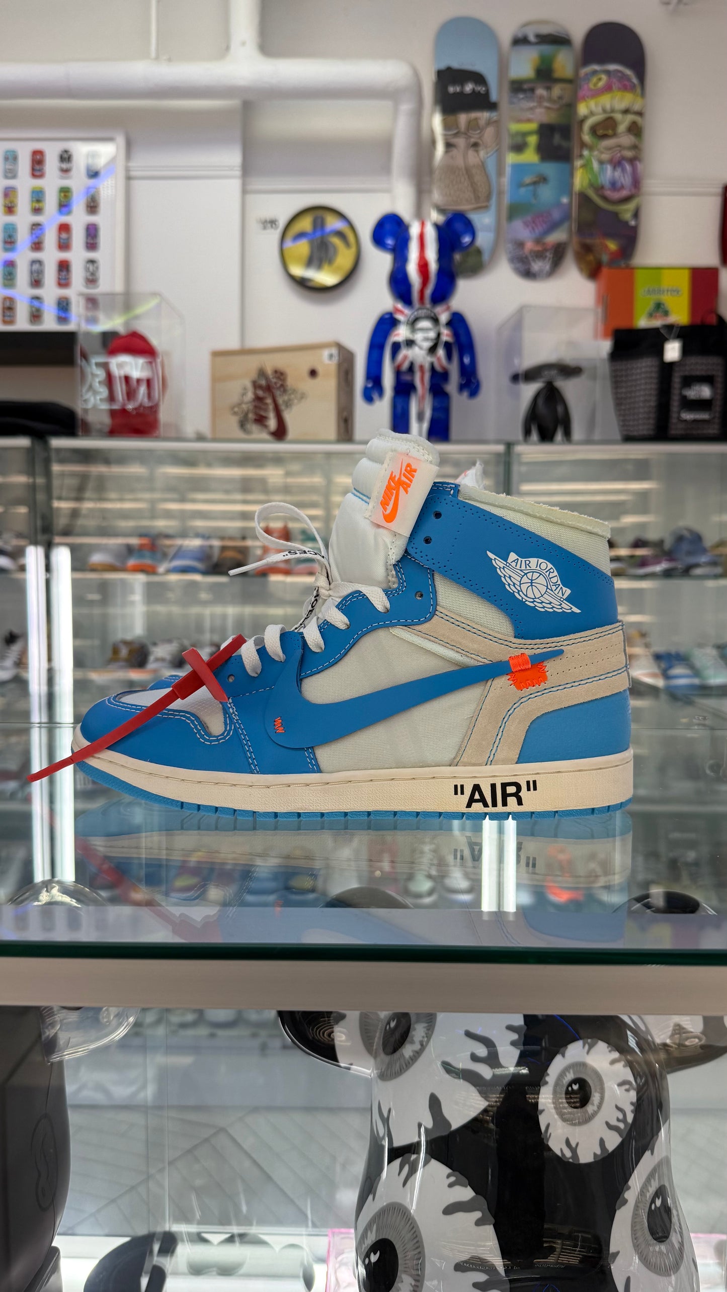 Jordan 1 Retro High Off-White University Blue AQ0818-148 Mens Size 11.5