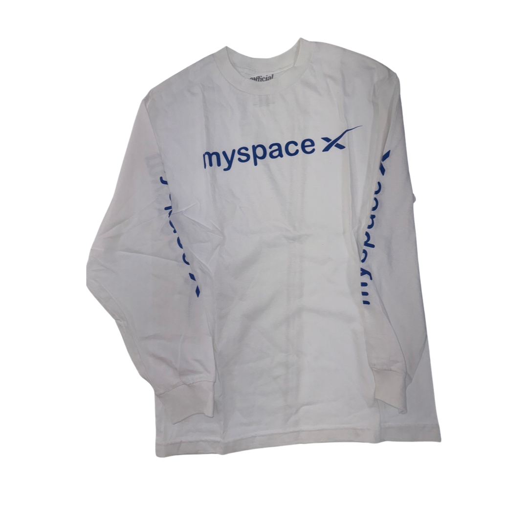 OB Myspacex tee A Place For Friends white long sleeve (myspace space x )