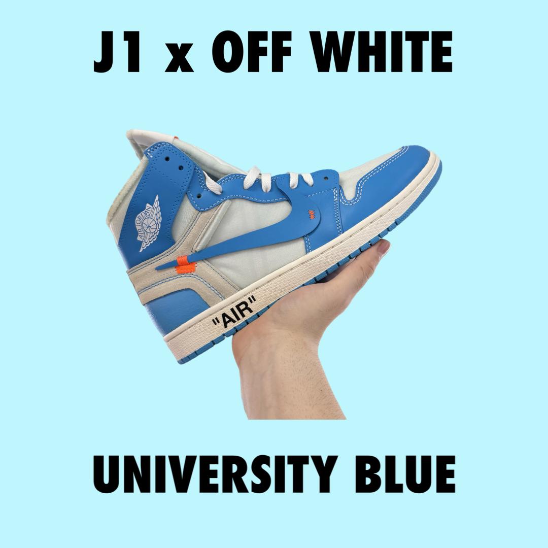 Jordan 1 Retro High Off-White University Blue AQ0818-148 Mens Size 11.5