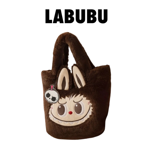 Pop Mart The Monsters Labubu Classic Bag Series Reversible Plush Bag Brown