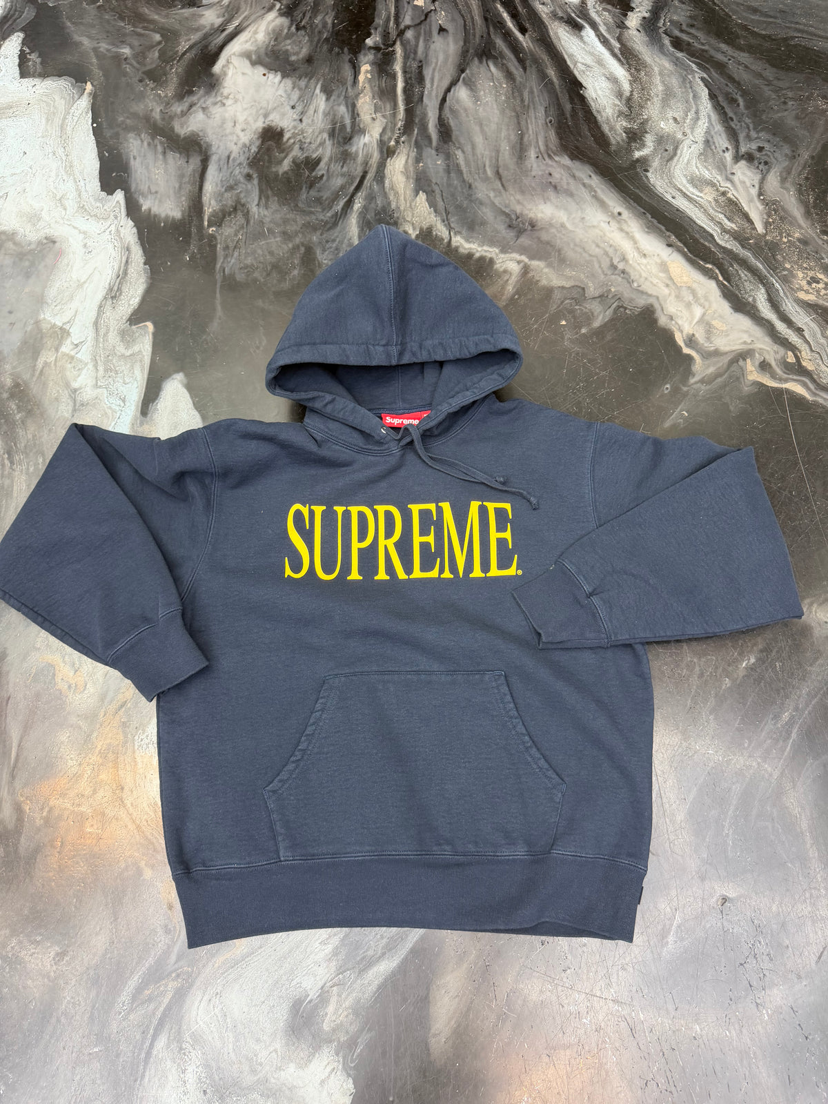 Supreme Capital Hooded Sweatshirt Navy