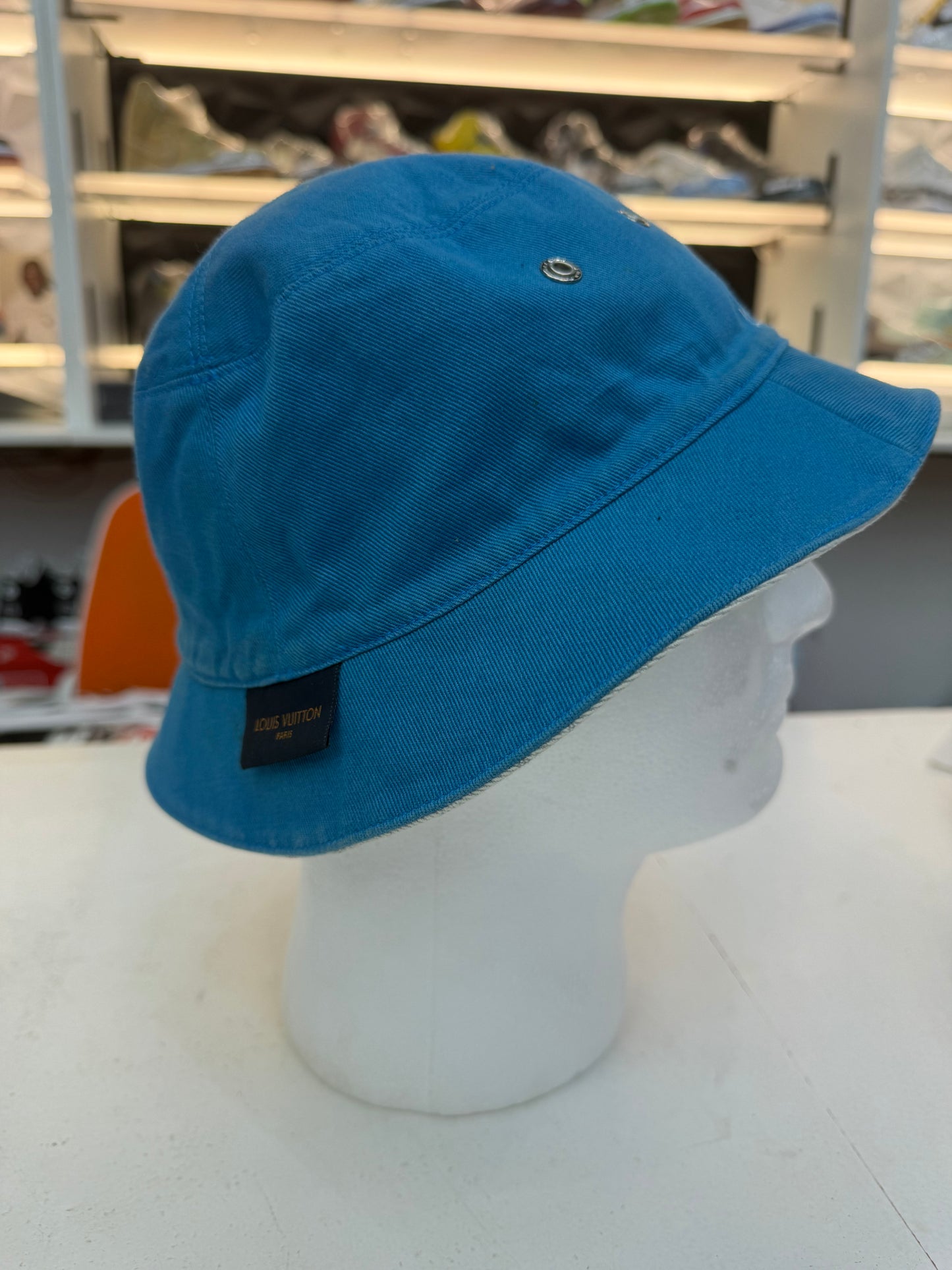 Louis Vuitton Denim Monogram Reversible Bucket Hat – Size 60
