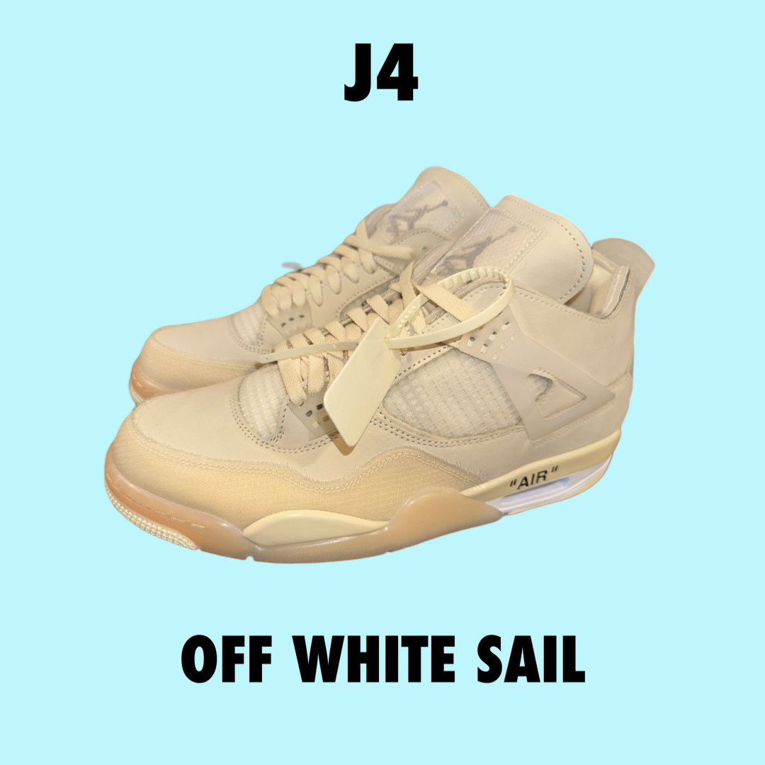 Jordan 4 Retro
Off-White Sail Women’s 13W men’s 11.5