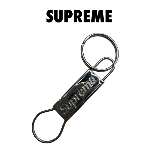 SUPREME CLIP KEYCHAIN silver SS22