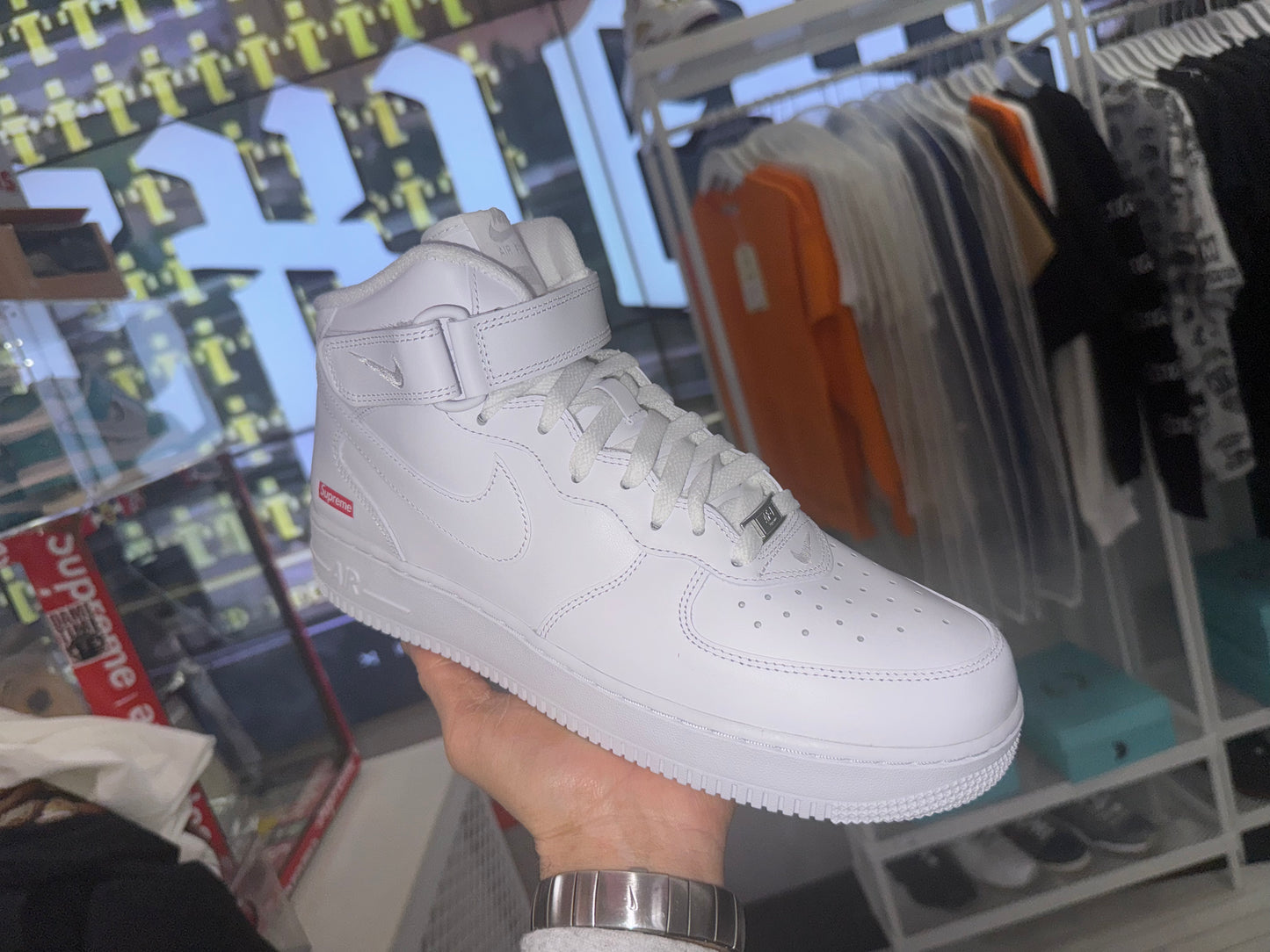 Supreme Air Force 1 Mid White