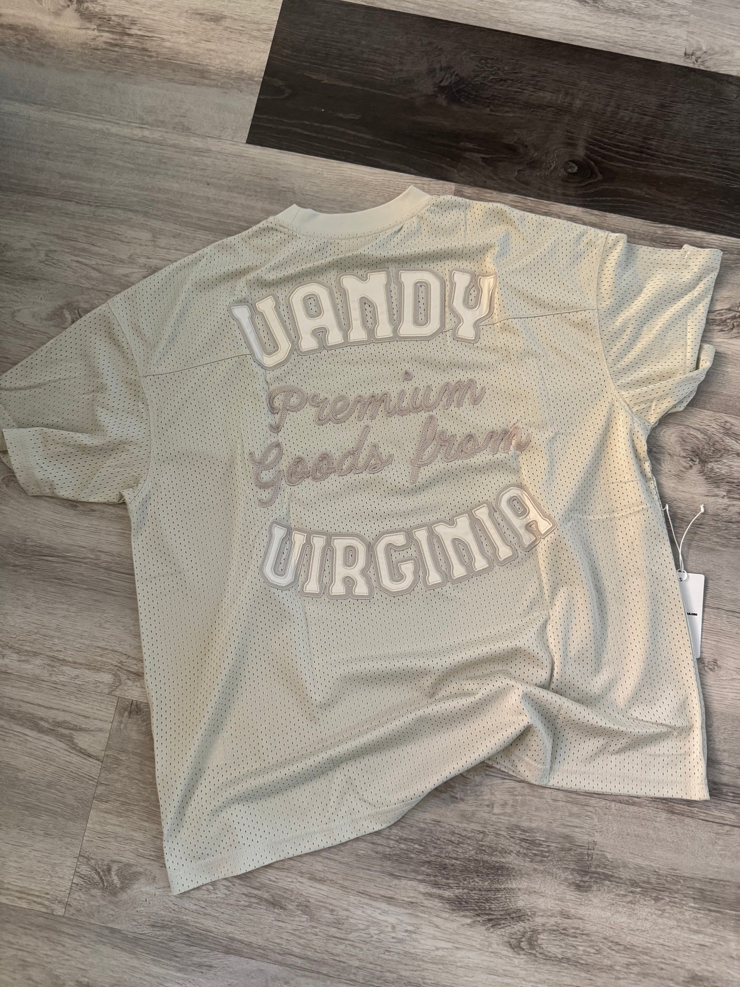 Vandy the pink mesh tee cream