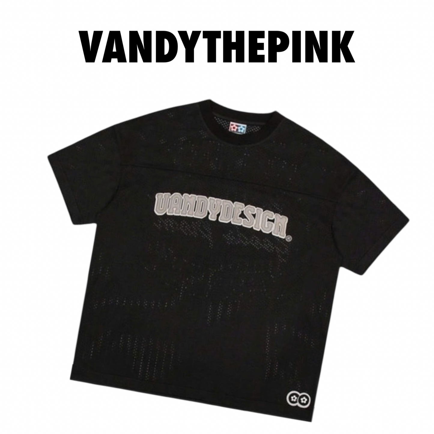 Vandy the pink mesh tee black