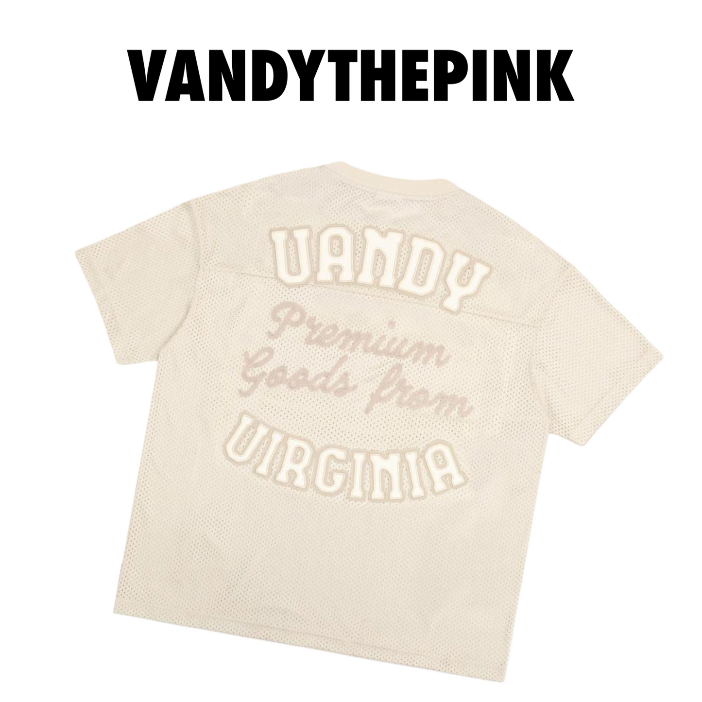 Vandy the pink mesh tee cream