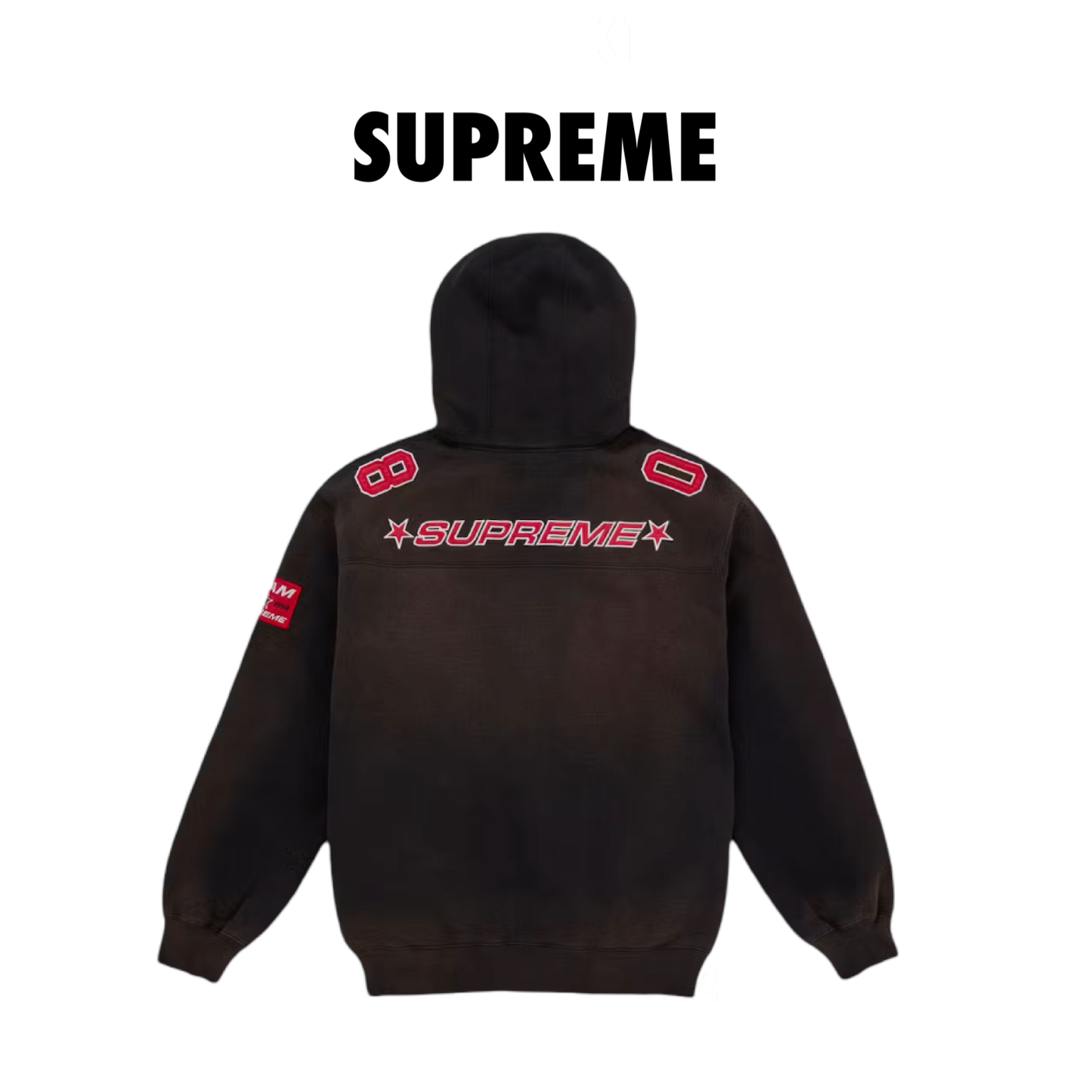 Supreme Football Jersey Hoodie Sweatshirt Black