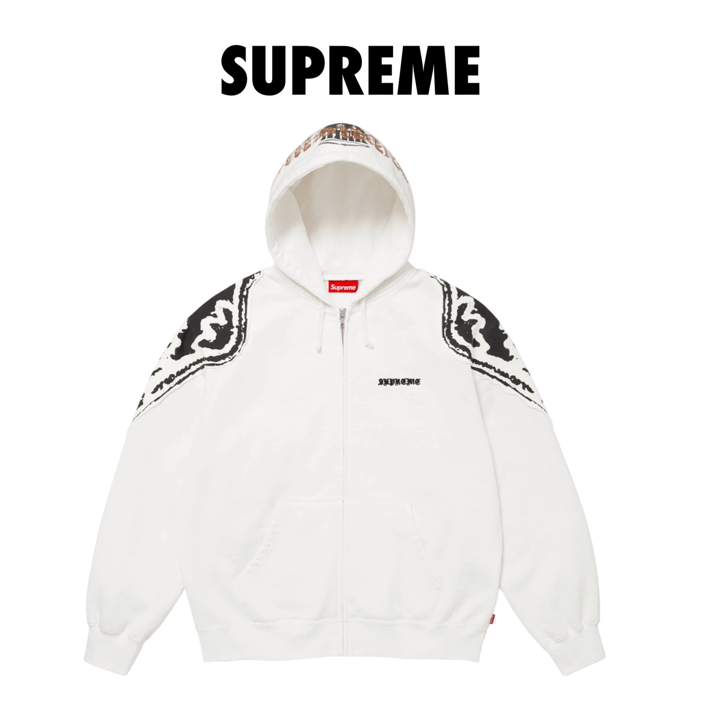 Supreme Wings Zip Up Hooded Sweatshirt (FW25) white