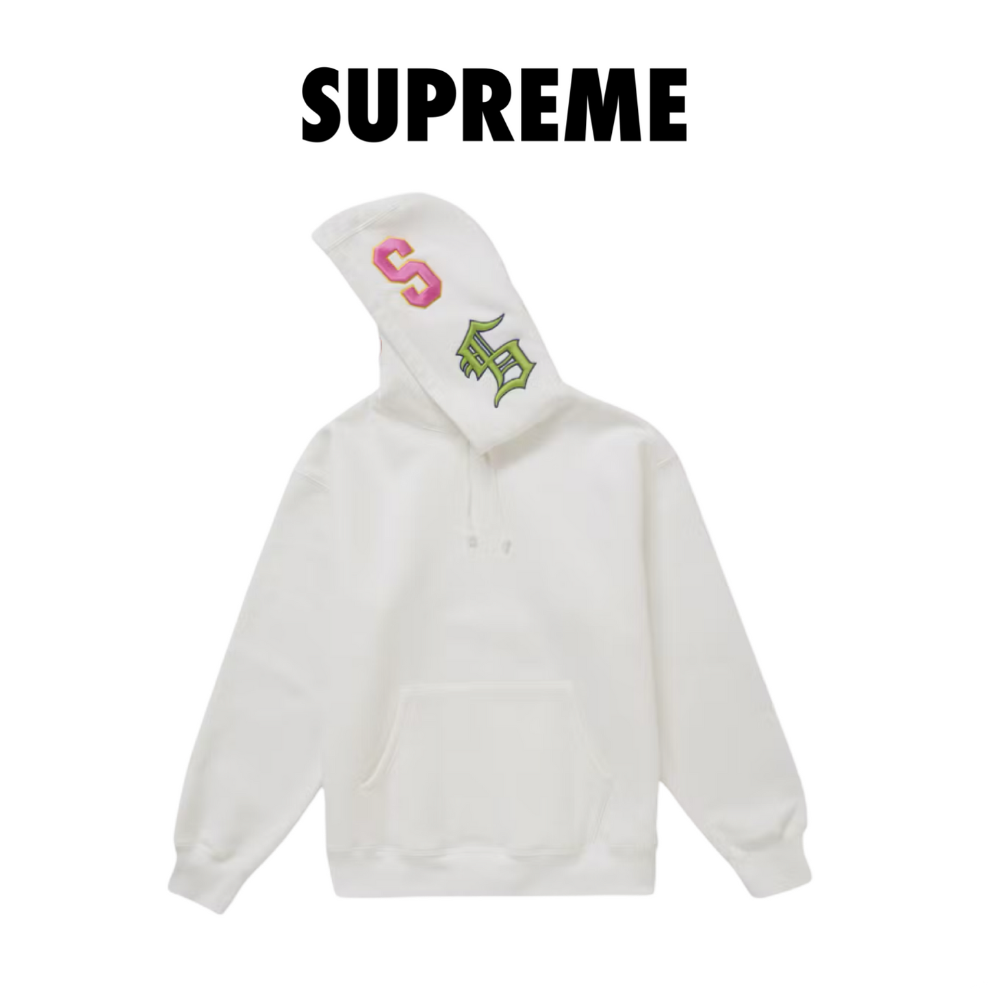 Supreme Multi S Logo Hooded Sweatshirt White