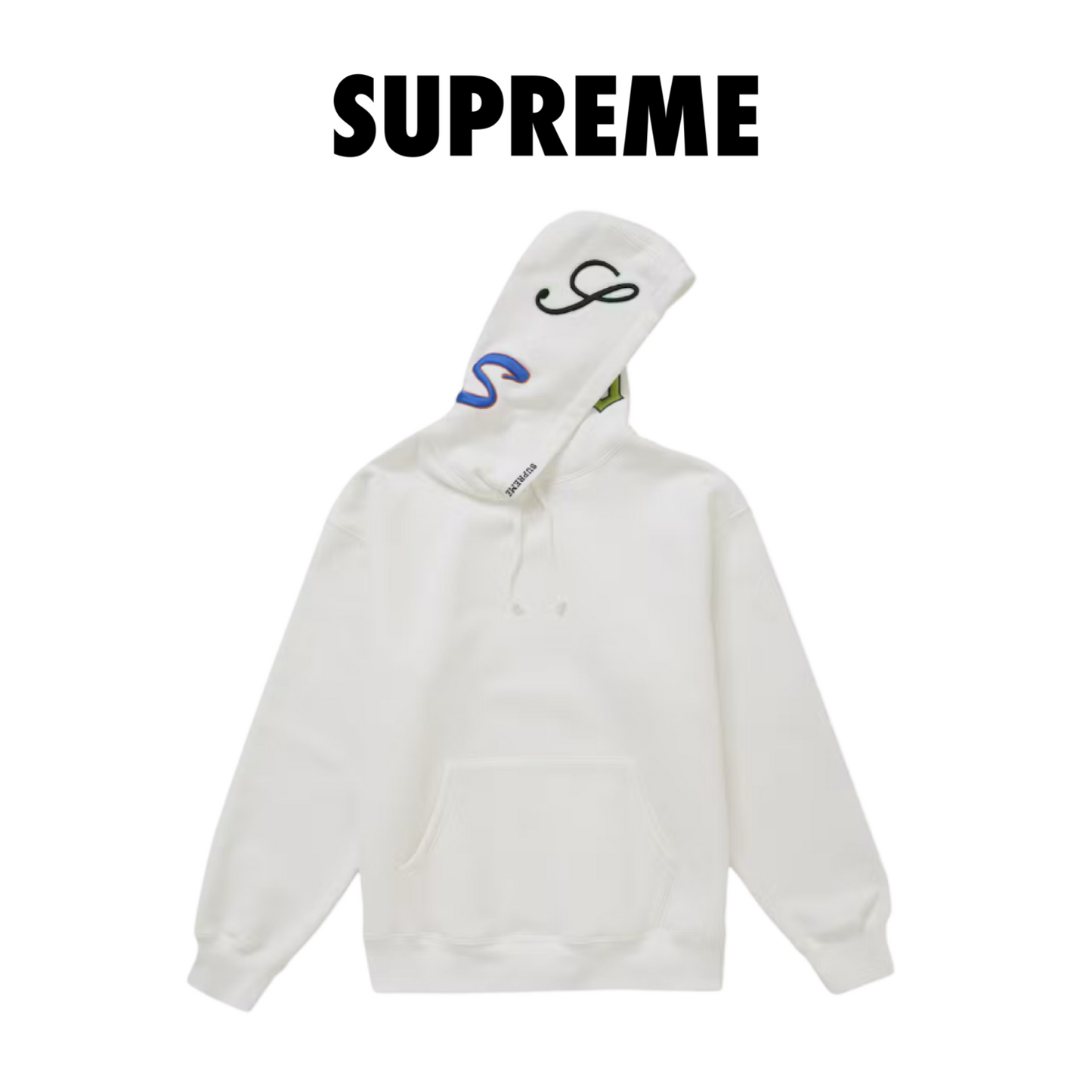 Supreme Multi S Logo Hooded Sweatshirt White