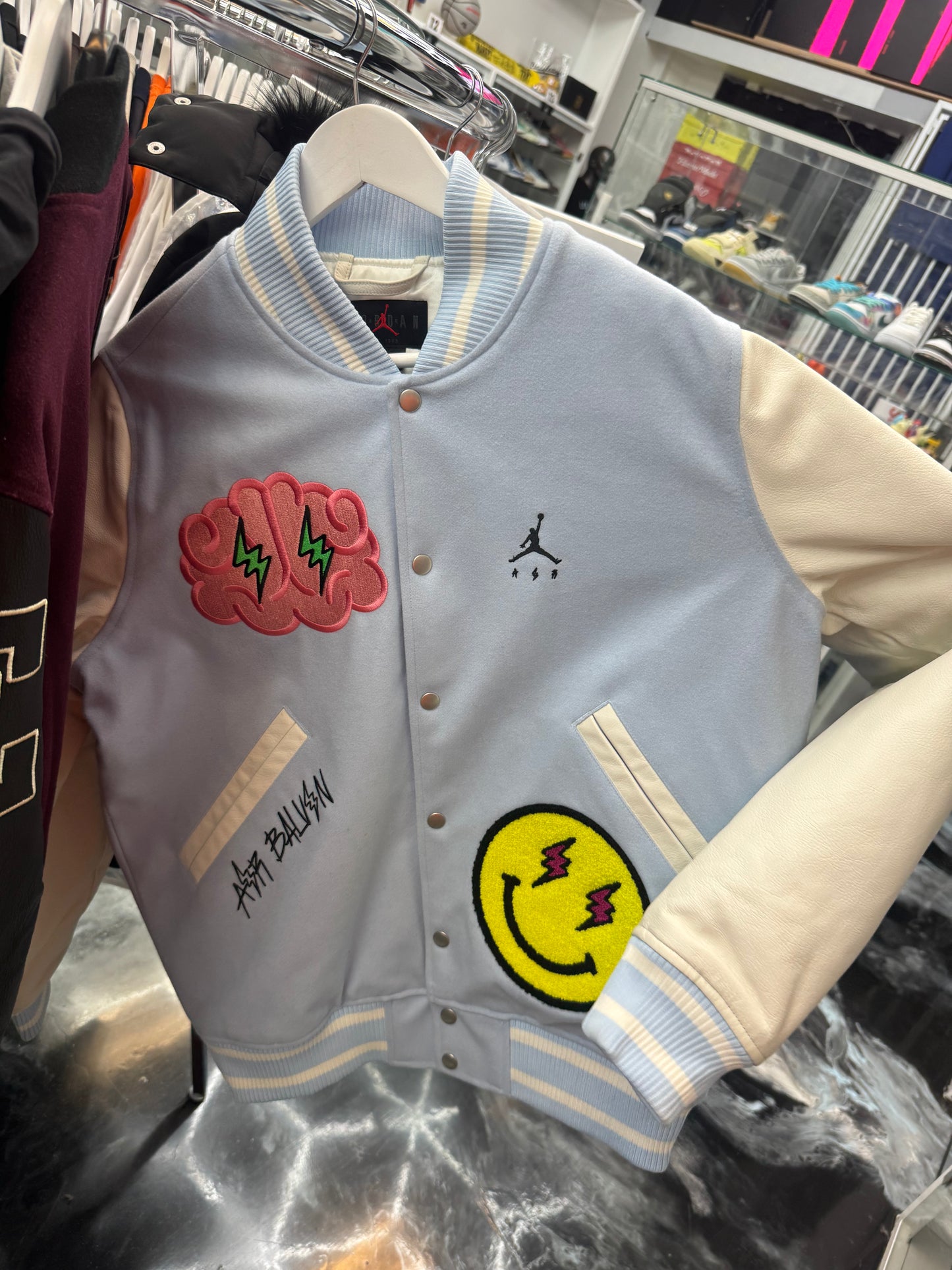 Jordan x J Balvin Varsity Jacket
White/Blue