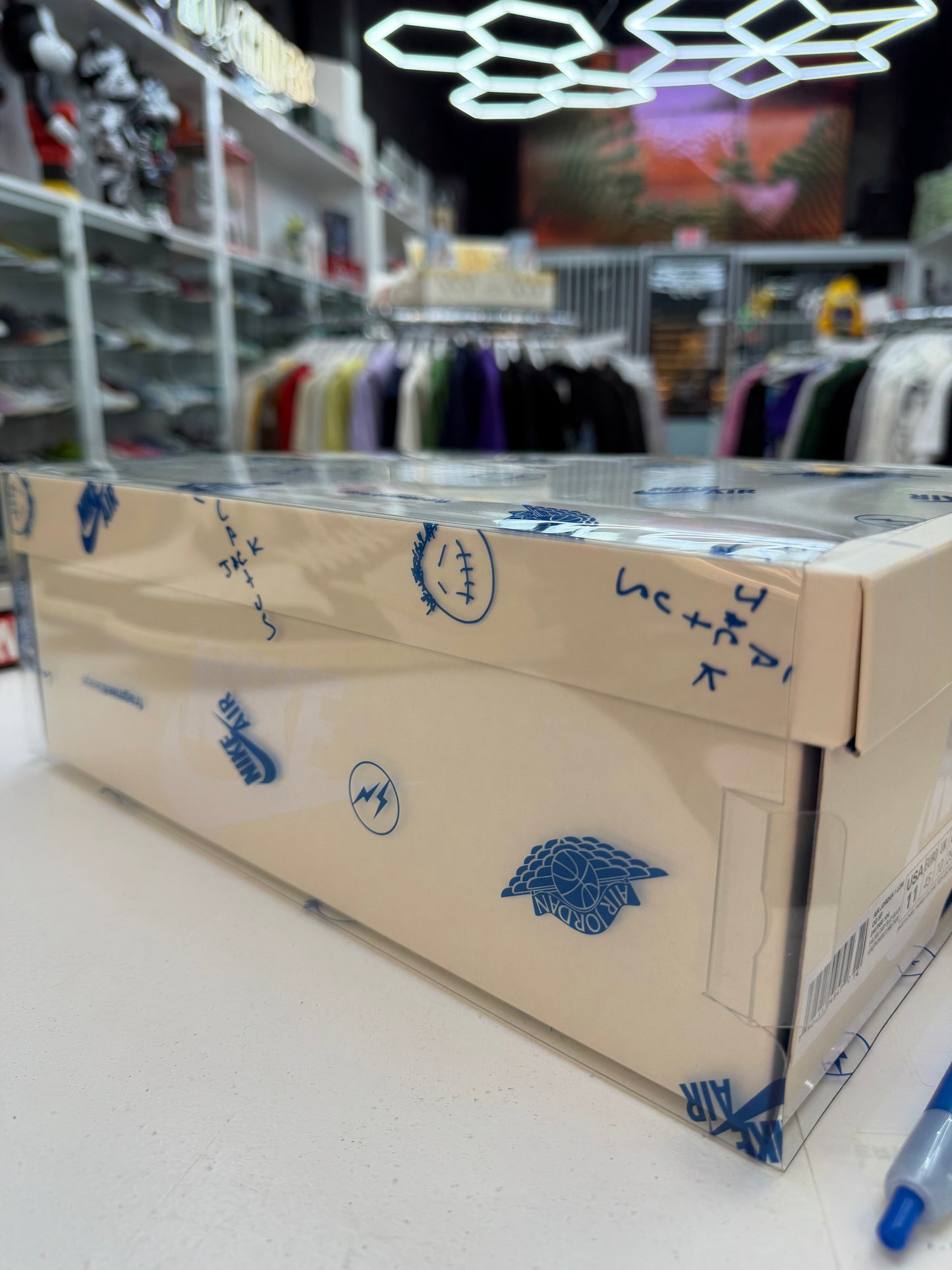 Jordan 1 Retro Low OG SP Fragment × Travis Scott Sail Military Blue