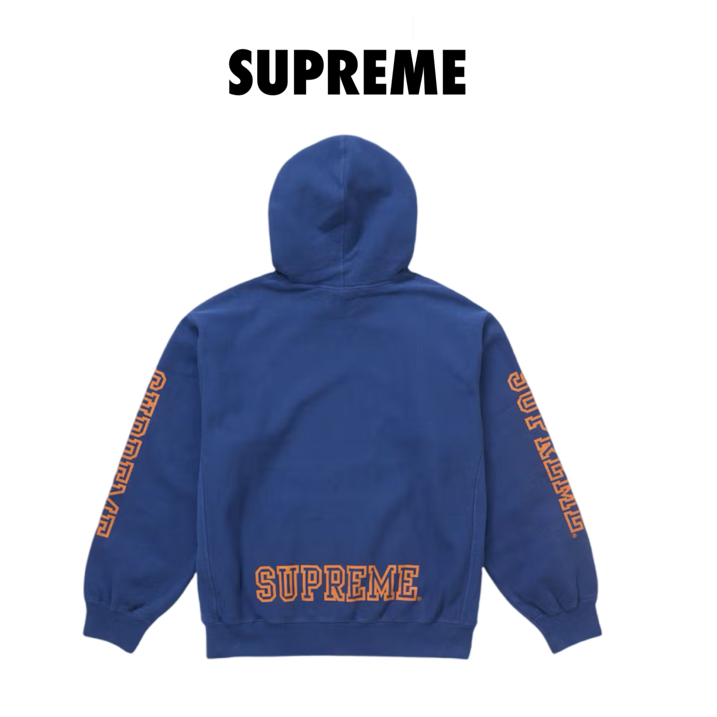Supreme Collegiate Sleeve Hooded Sweatshirt Dark Royal blue