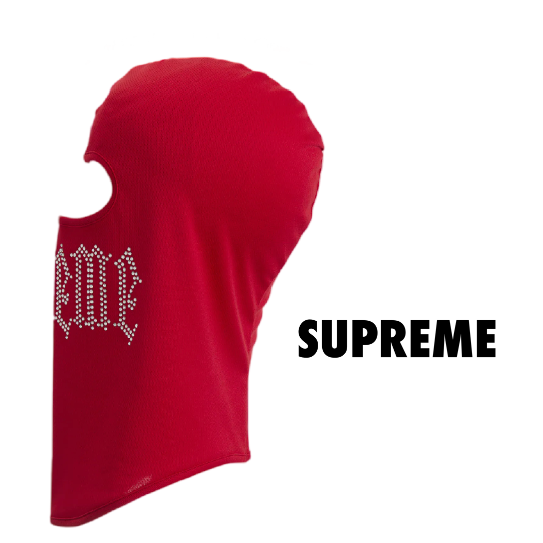 Supreme Rhinestone Balaclava Red