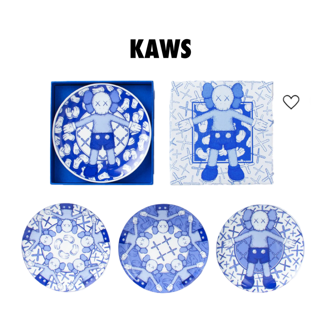 KAWS Holiday Taipei Ceramic Plate (Set of 4) Blue/White