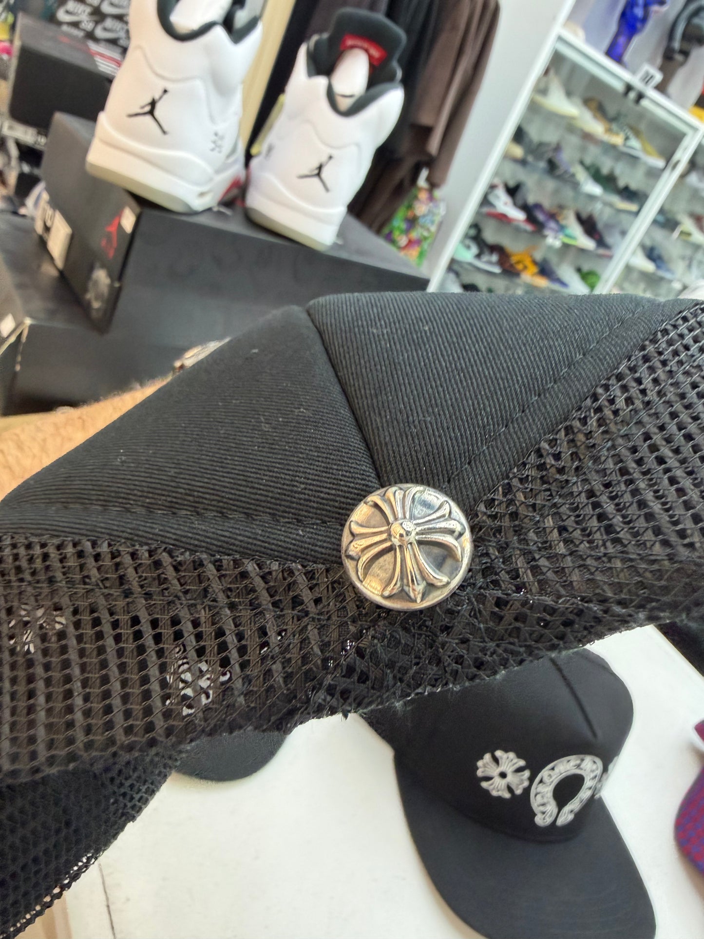 Chrome Hearts CH Hollywood Trucker Hat black / black