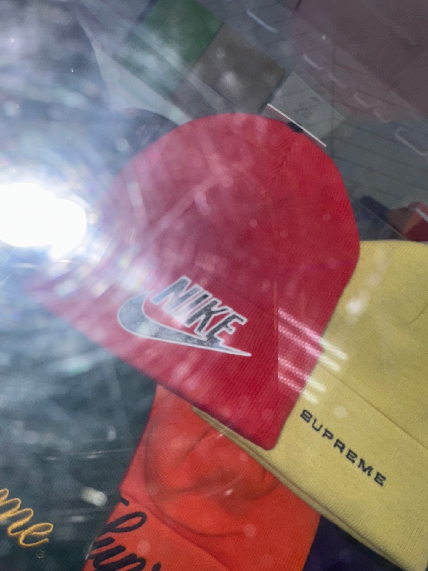 Nike x Supreme Snakeskin Beanie Red