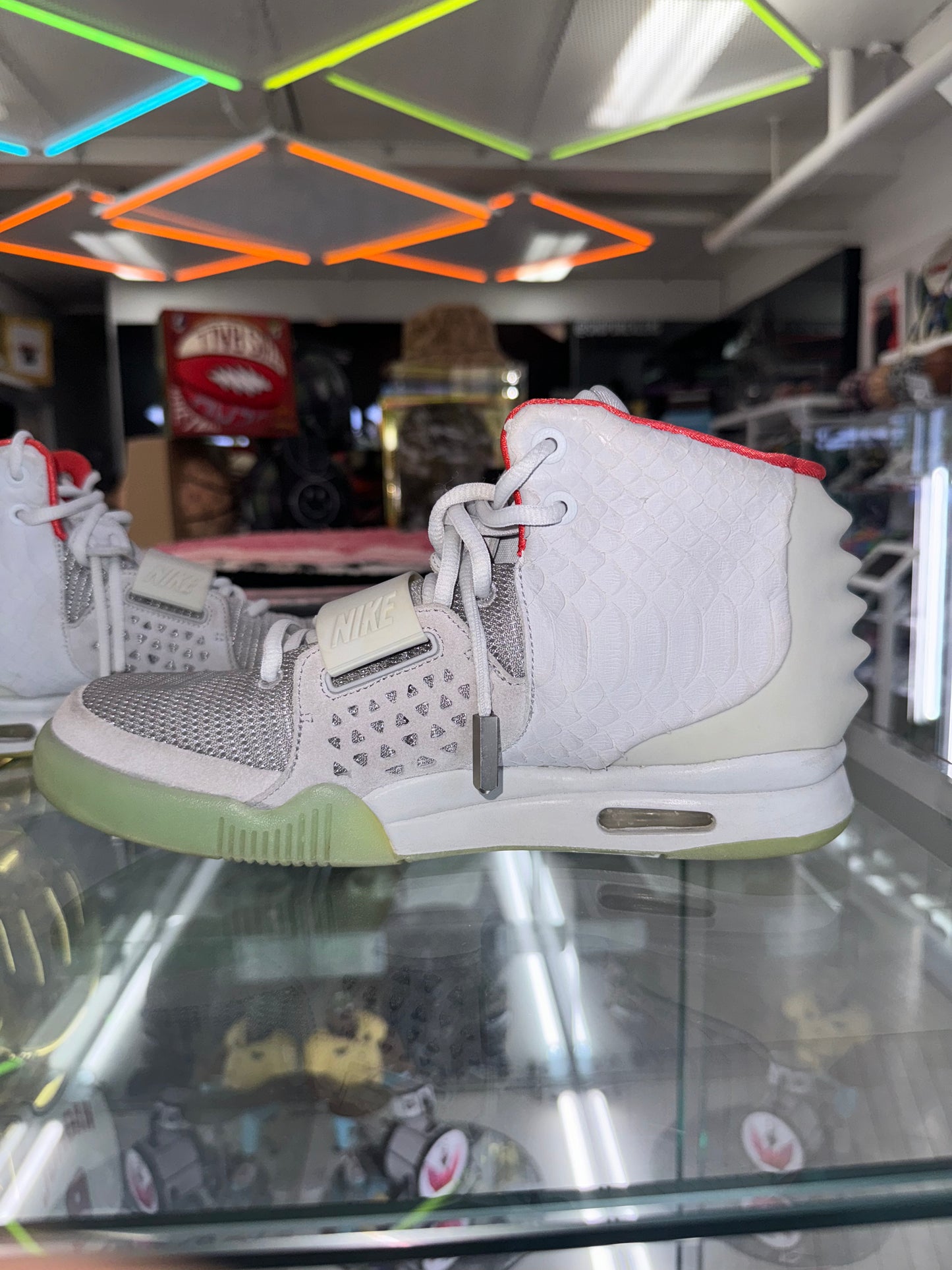 Nike Air Yeezy 2 NRG Pure Platinum 10 worn