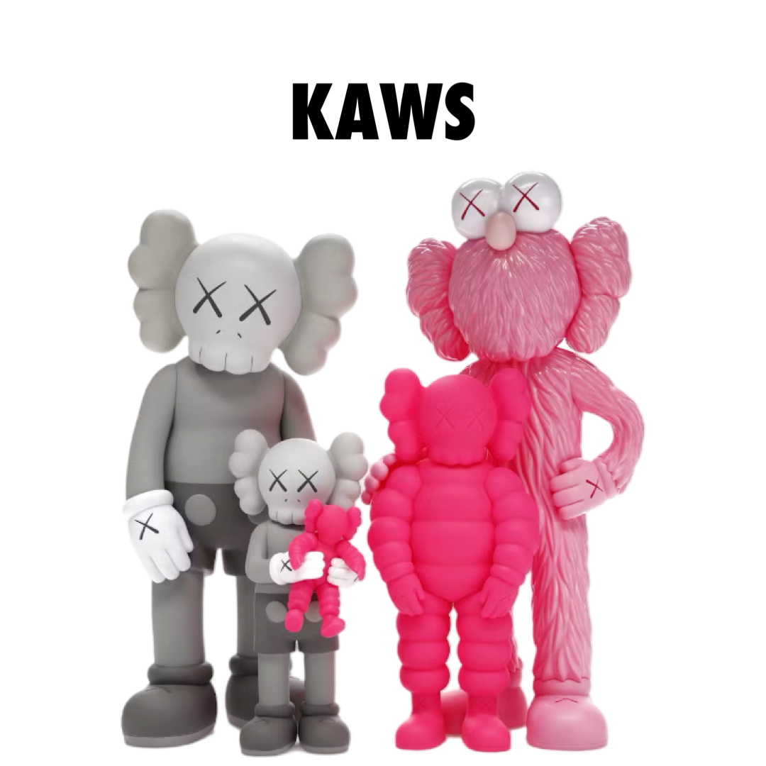 KAWS Family Vinyl Figures Grey/Pink