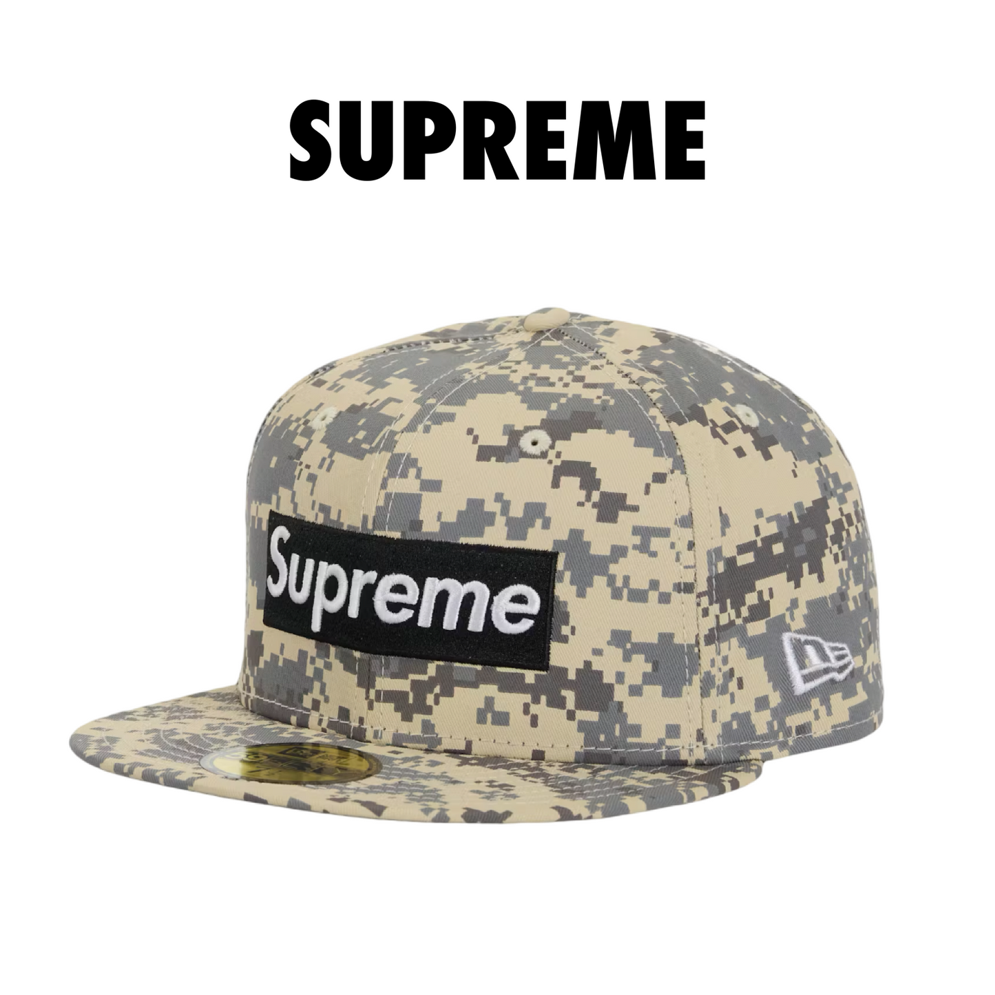 Supreme MLB Teams Box Logo New Era 59Fifty Cap Digital Camo Pittsburg Pirates 7 1/2