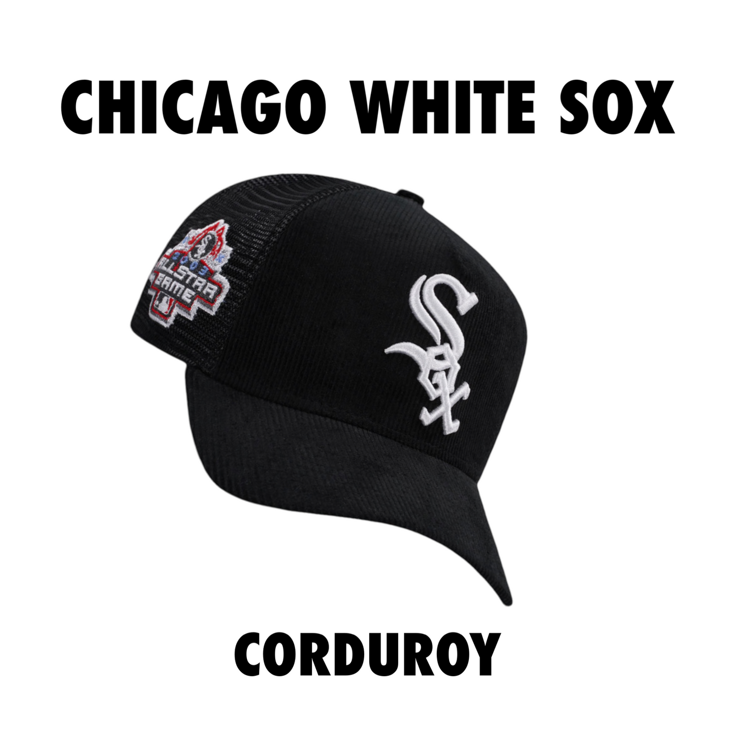 New Era Chicago White Sox Corduroy Snapback Hat cap Black