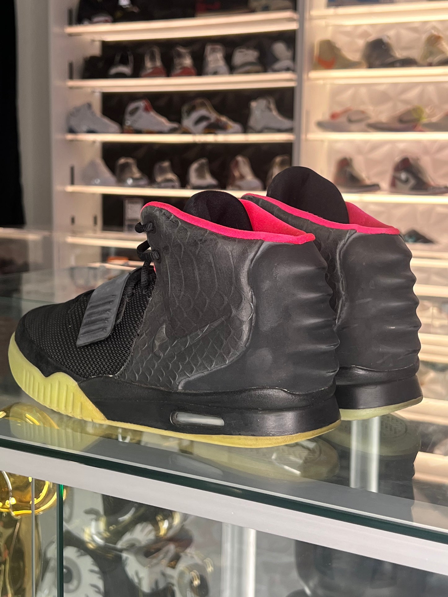 Nike Yeezy 2 Solar Red Worn 9.5