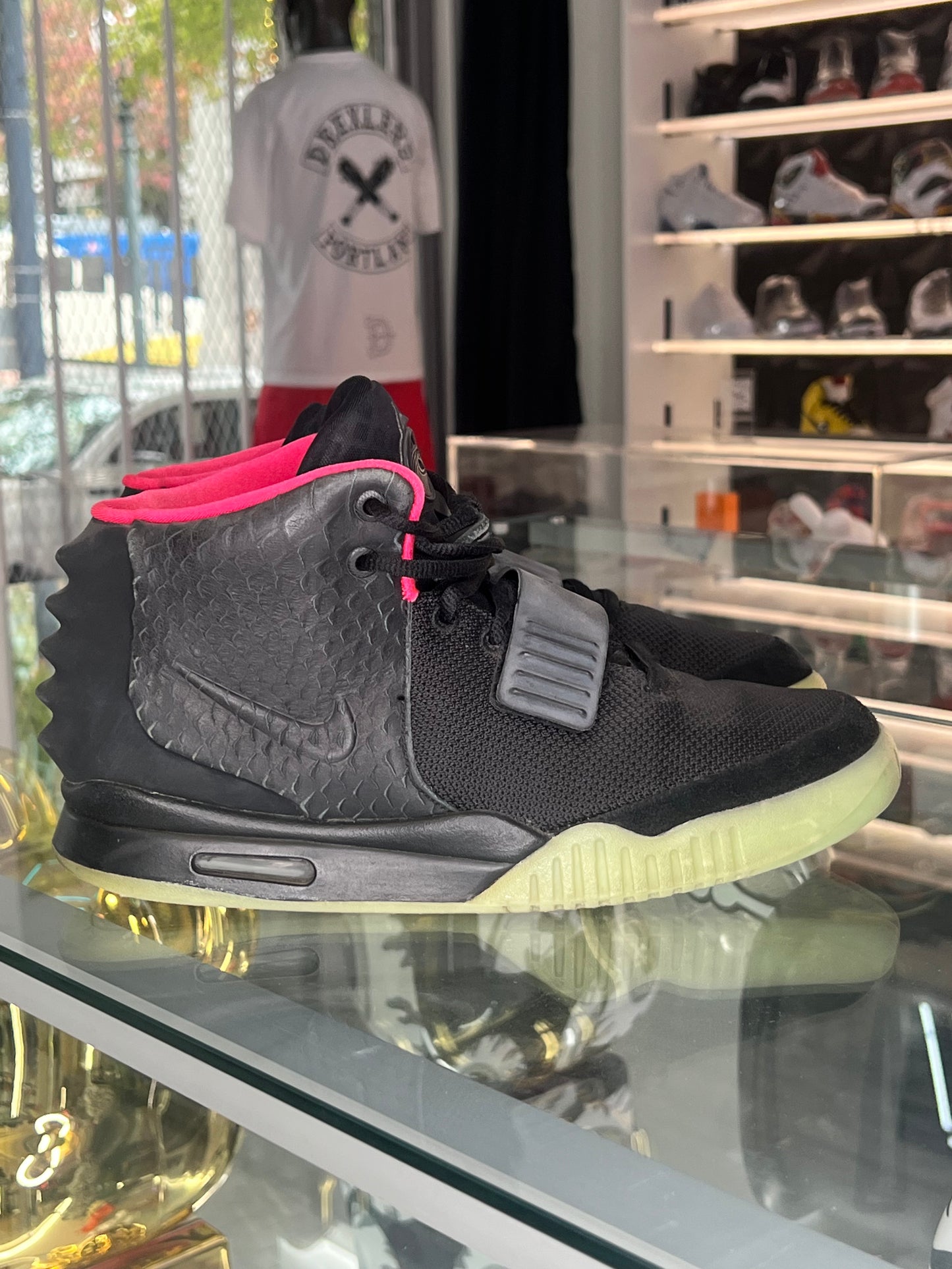 Nike Yeezy 2 Solar Red Worn 9.5
