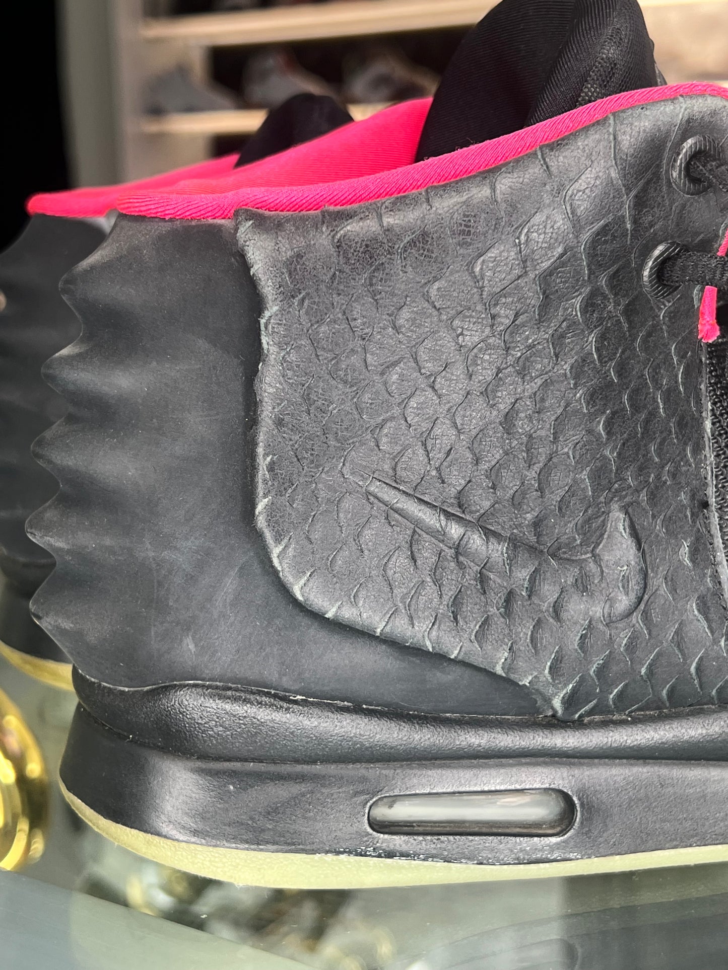 Nike Yeezy 2 Solar Red Worn 9.5