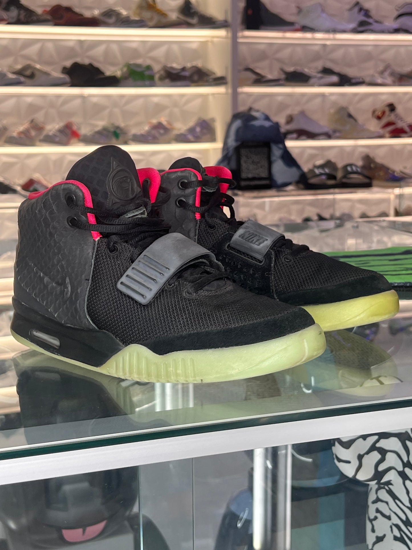 Nike Yeezy 2 Solar Red Worn 9.5