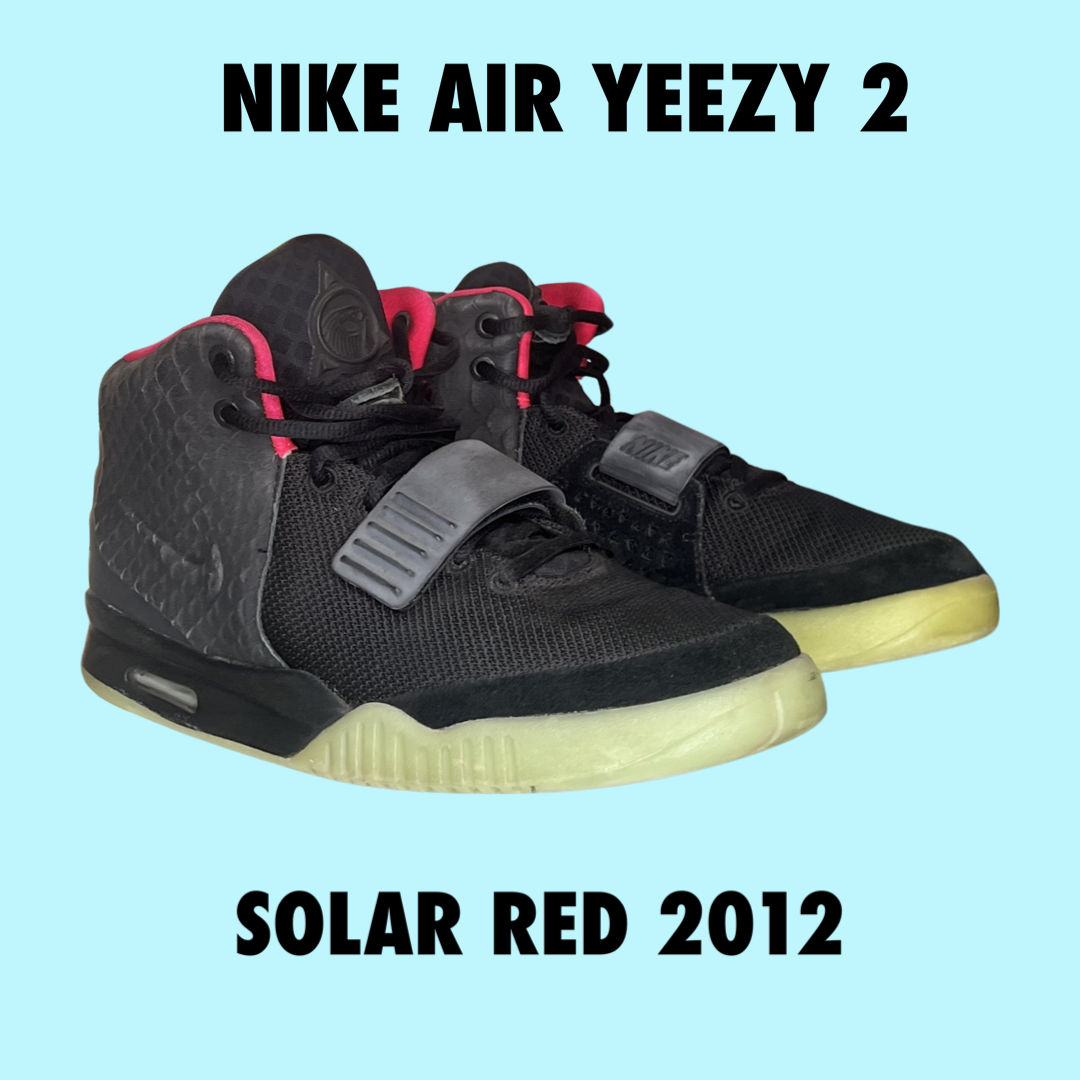 Nike Yeezy 2 Solar Red Worn 9.5