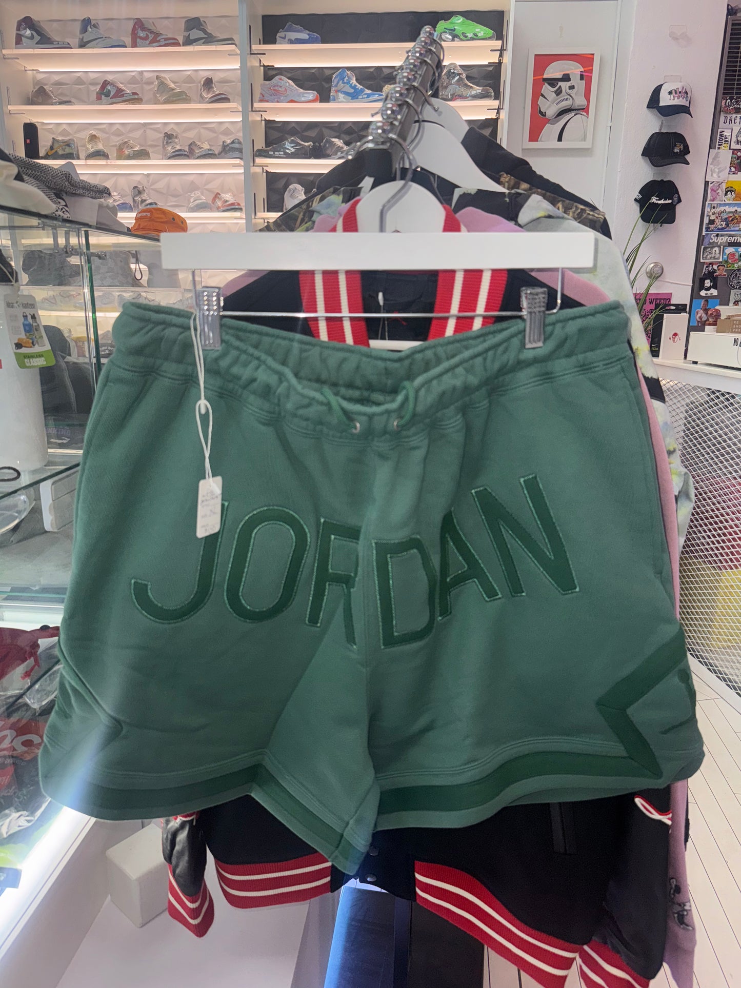Jordan x Nina Chanel Abney Fleece Shorts Green Stone