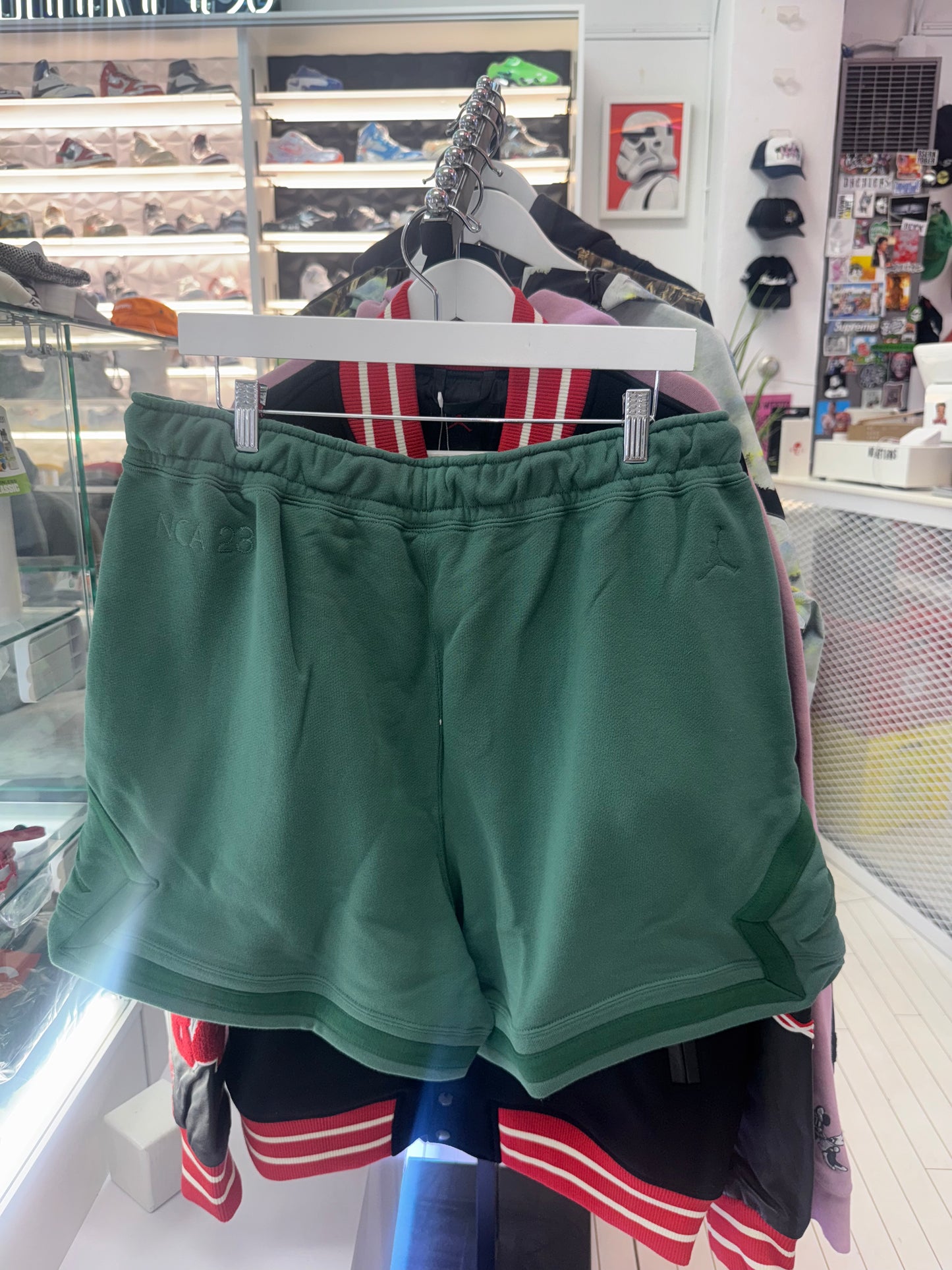 Jordan x Nina Chanel Abney Fleece Shorts Green Stone