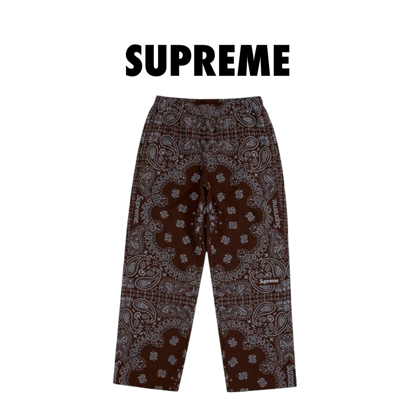 Supreme Reflective Bandana Track Pant brown