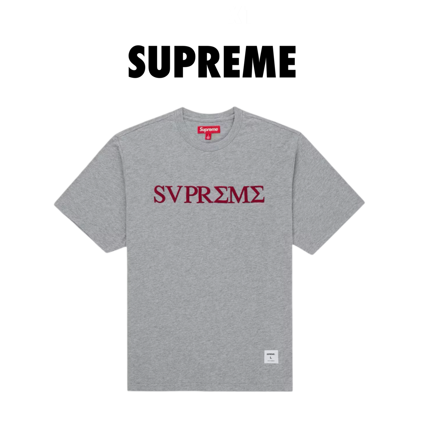 Supreme Greek Letters Grey